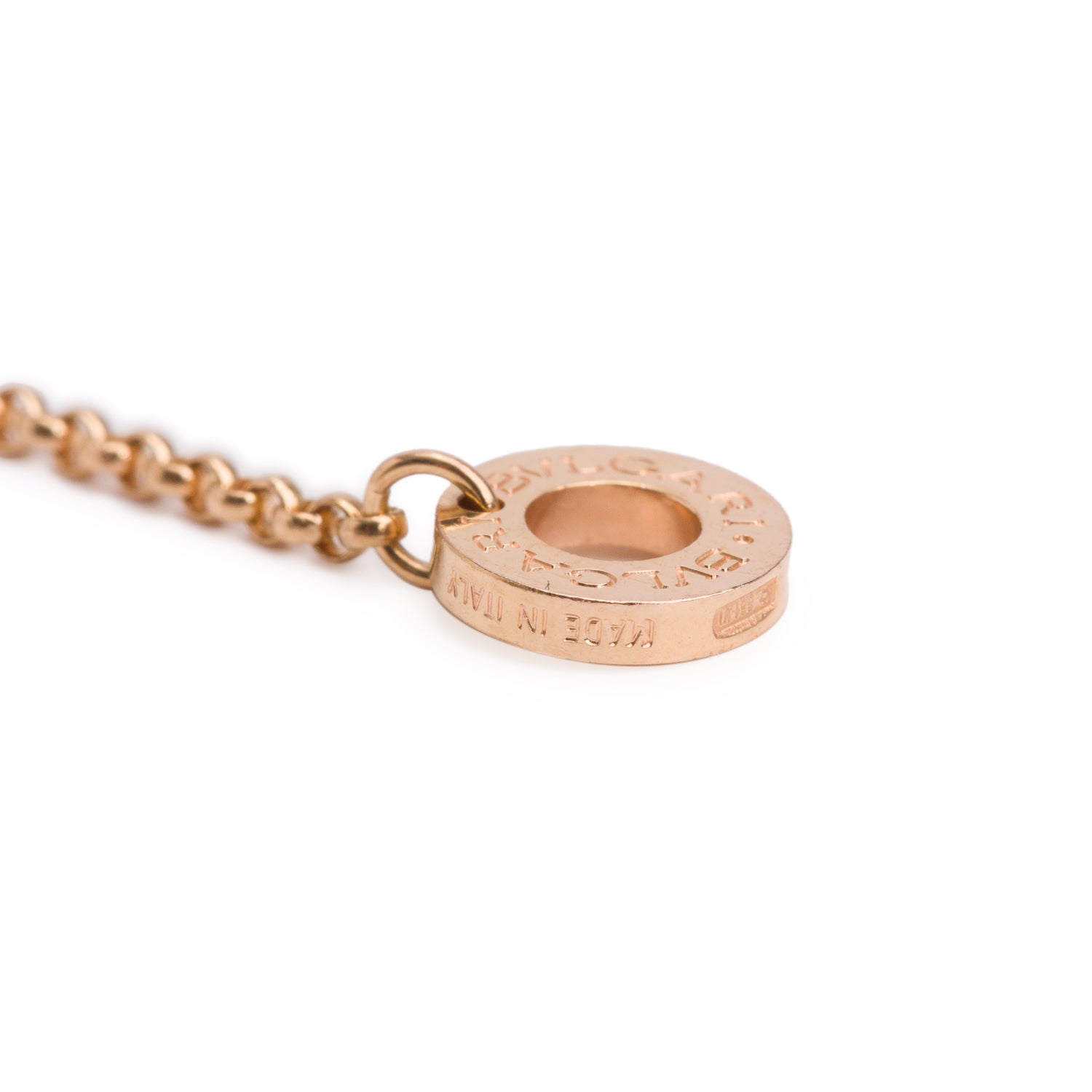 BVLGARI 2025 18k Rose Gold B.Zero1 Pendant Necklace w/ Box, Receipt & Certificate