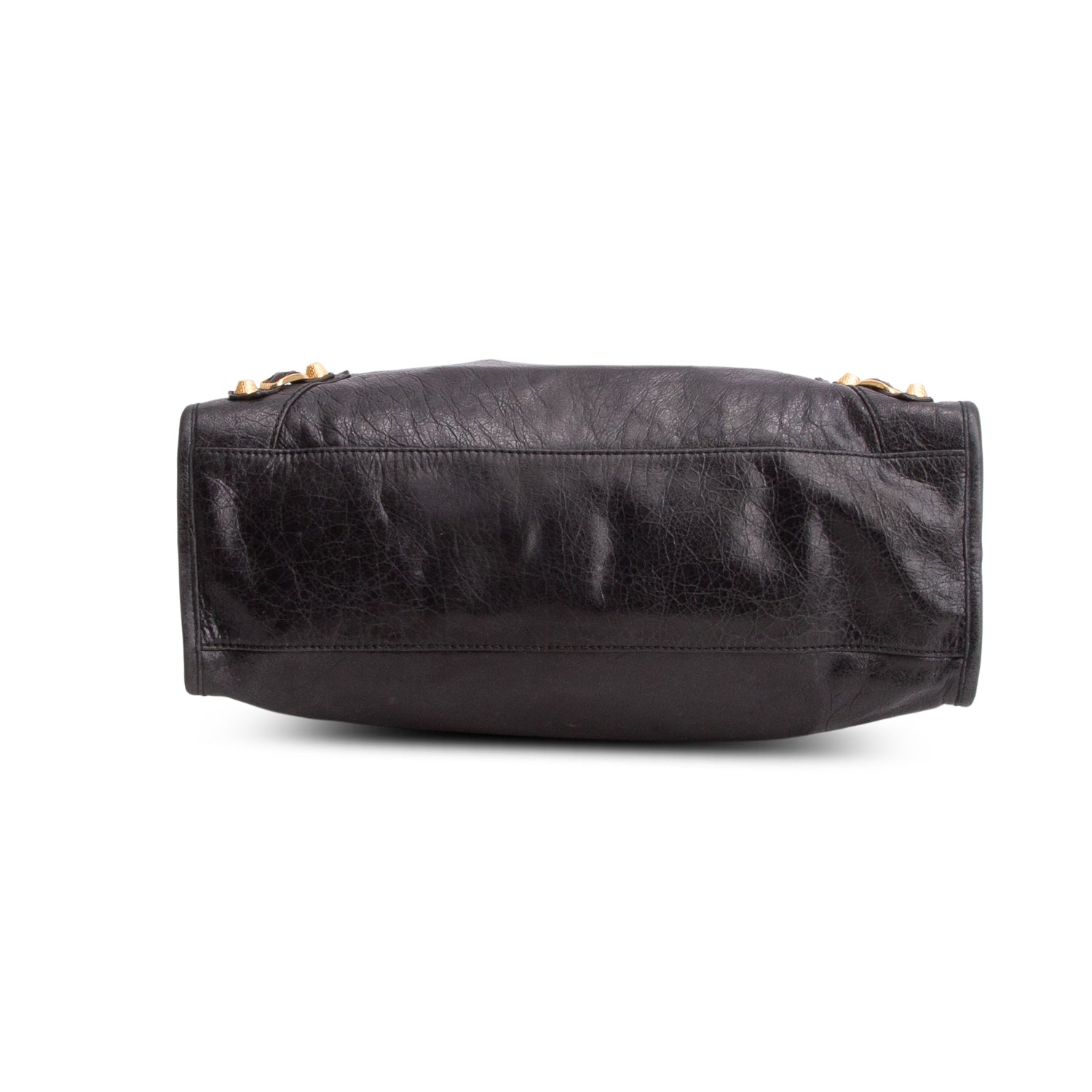 Balenciaga Black Agneau Leather Le City Medium Bag w/ Strap