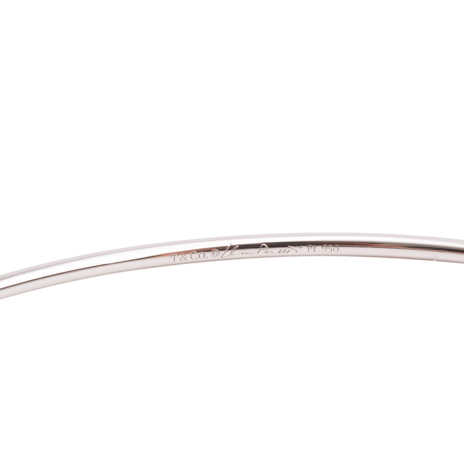 Tiffany & Co. Elsa Peretti Platinum Diamond Single-Row Bangle Bracelet w/ Box