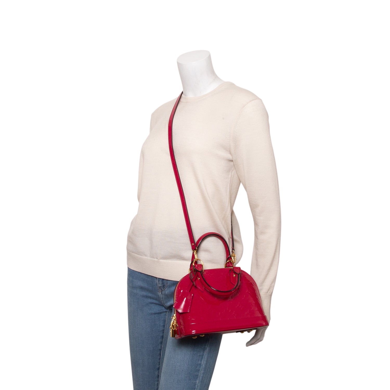 Louis Vuitton Pink Vernis Alma BB w/ Strap