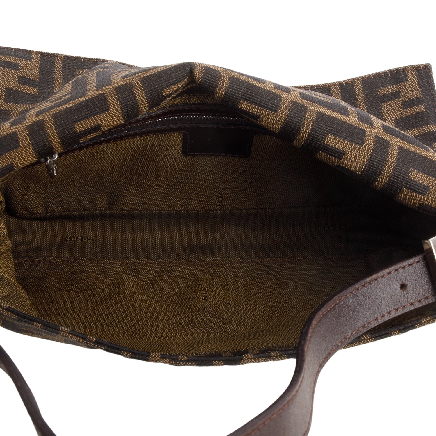 Fendi Brown FF Zucca Canvas Baguette Shoulder Bag