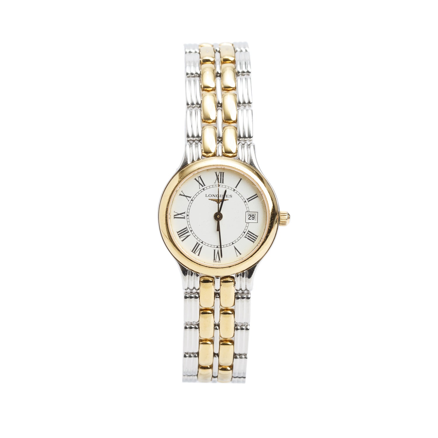 Longines Two-Tone Stainless Steel Flagship Classic 25 MM Quartz Watch White Dial