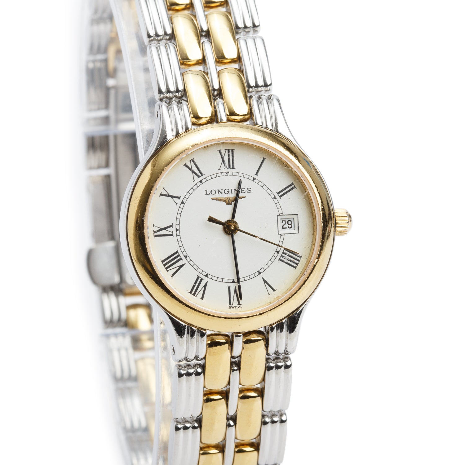 Longines Two-Tone Stainless Steel Flagship Classic 25 MM Quartz Watch White Dial