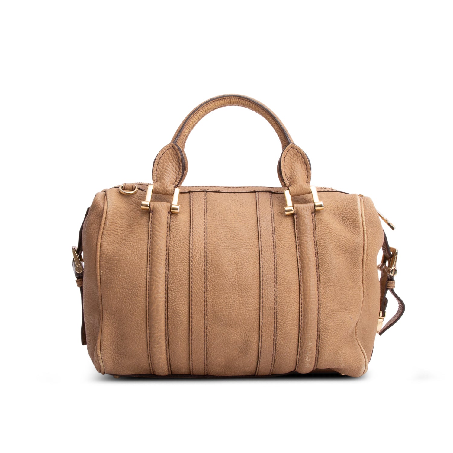 Burberry Brown Calfskin Nevinson Bowling Bag w/ Strap