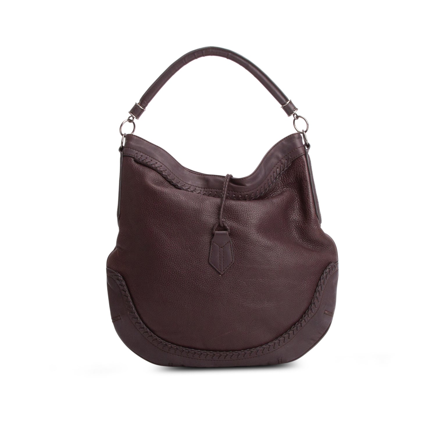 Burberry Burgundy Calfskin Parade Tassel Hobo