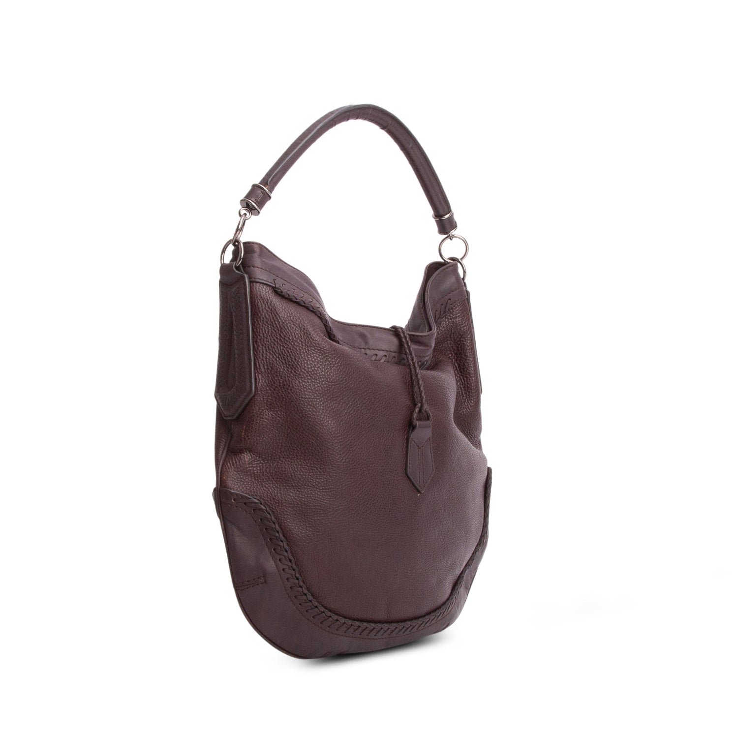 Burberry Burgundy Calfskin Parade Tassel Hobo