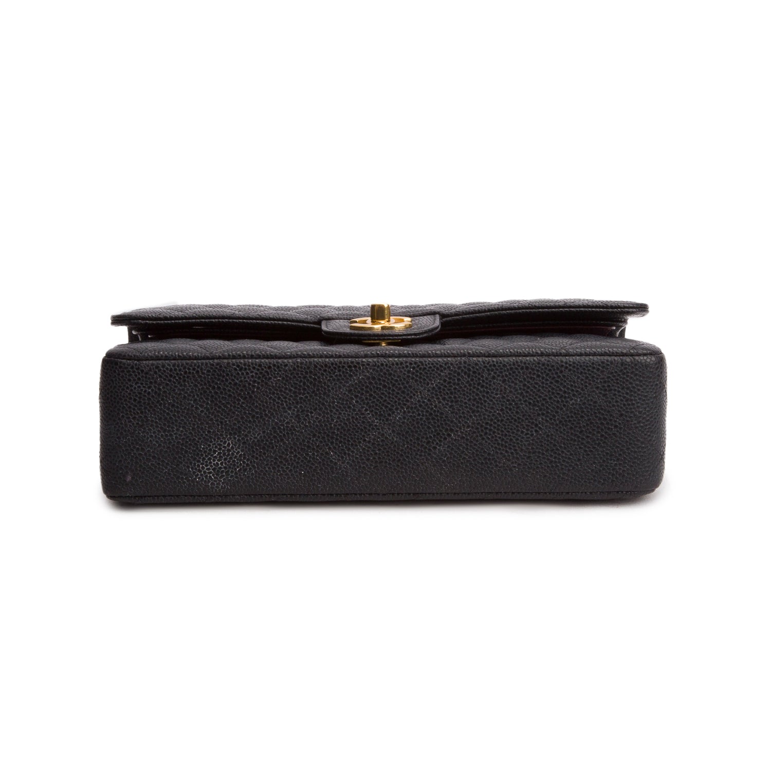 Chanel Black Caviar Leather Classic Medium Double Flap Bag w/ Box