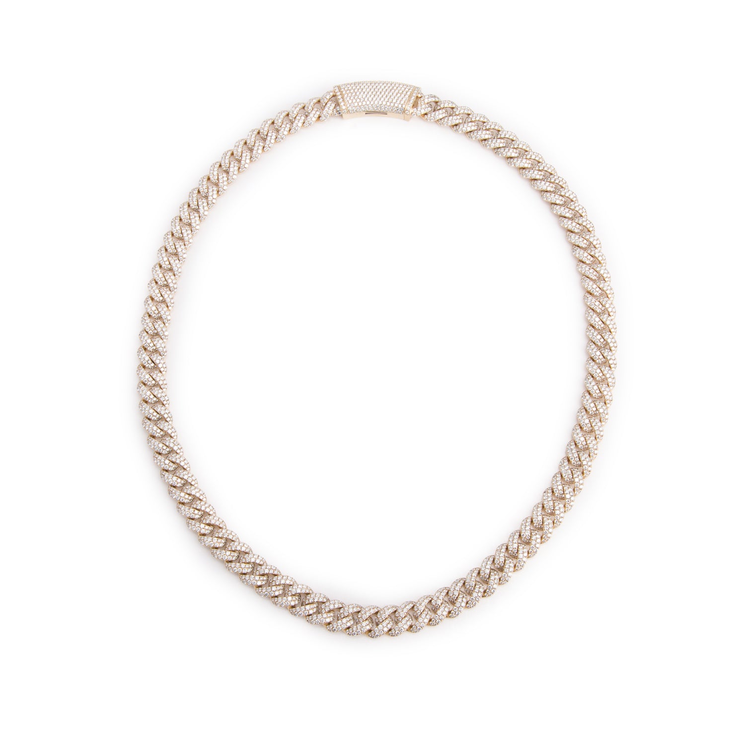 10k Yellow Gold 48.35 tcw. Pave Diamond Link Necklace