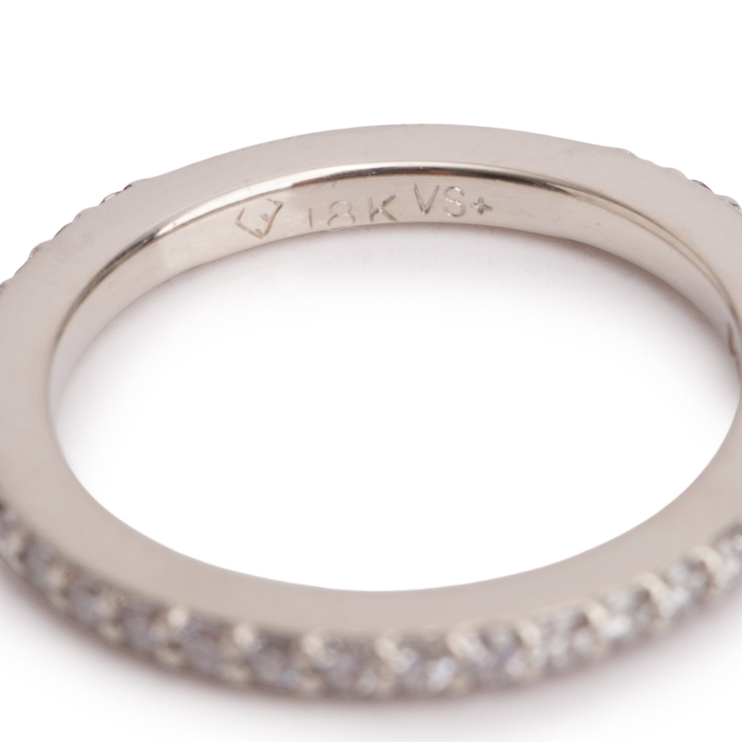 18k White Gold 0.50 tcw. Diamond Half Eternity Wedding Band Ring, Size 3.5