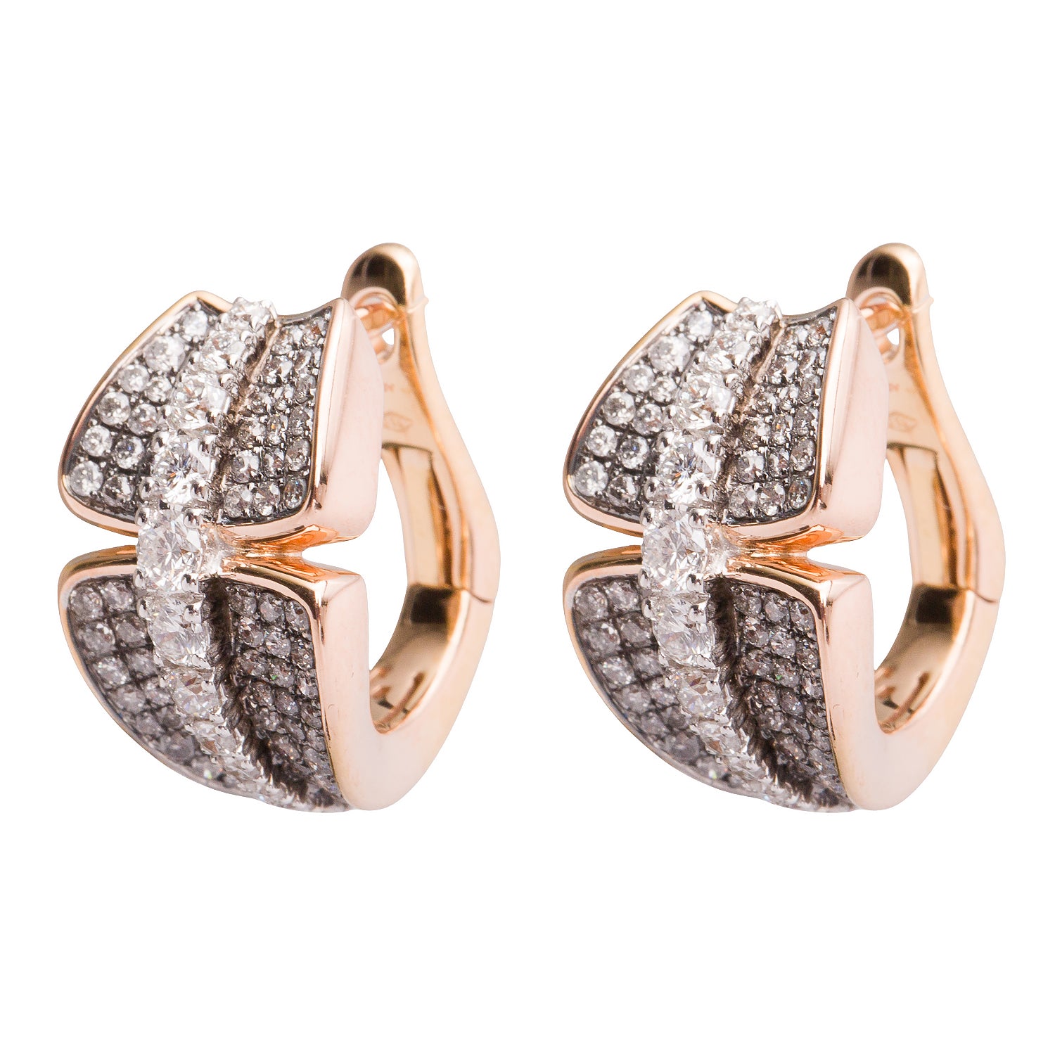 Chimento 18k Yellow Gold Pave Diamond Huggie Hoop Earrings