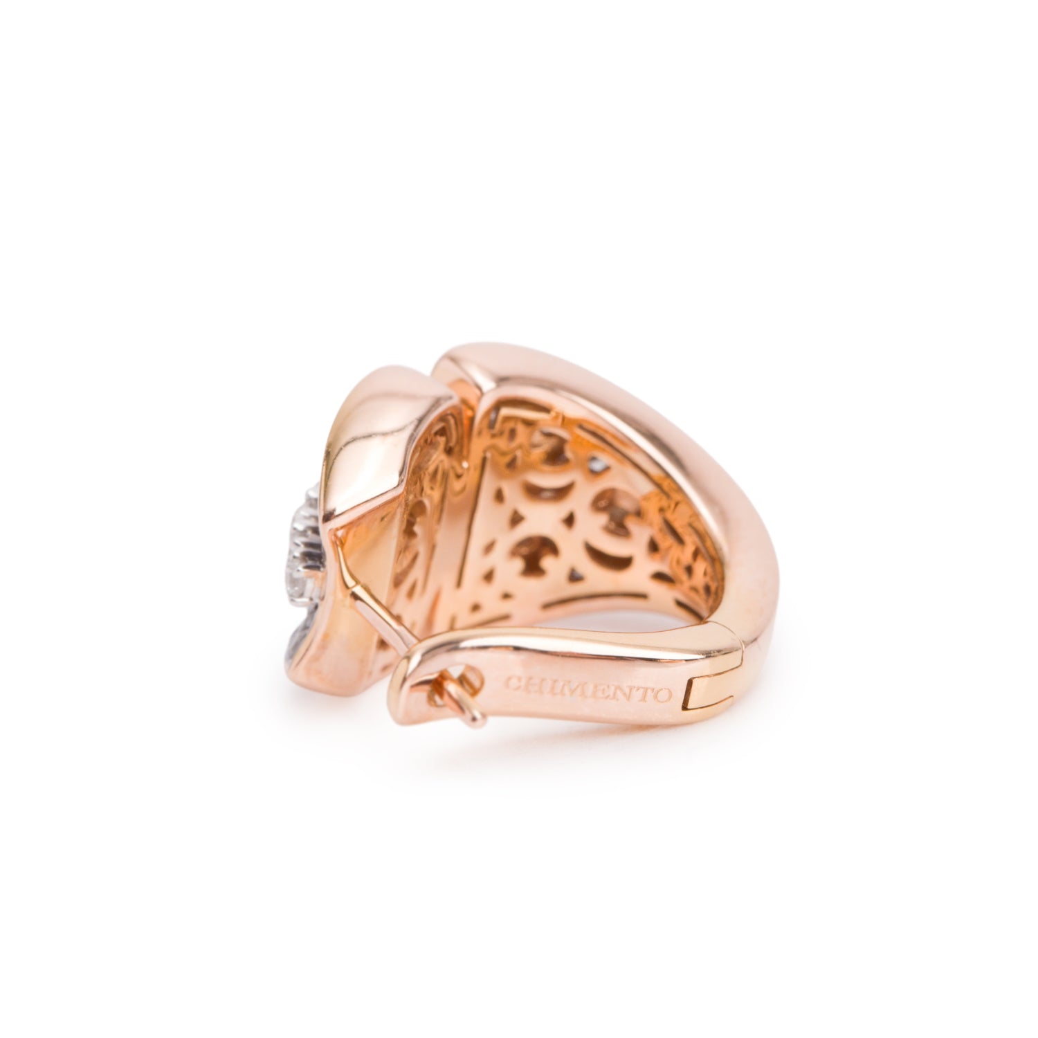 Chimento 18k Yellow Gold Pave Diamond Huggie Hoop Earrings
