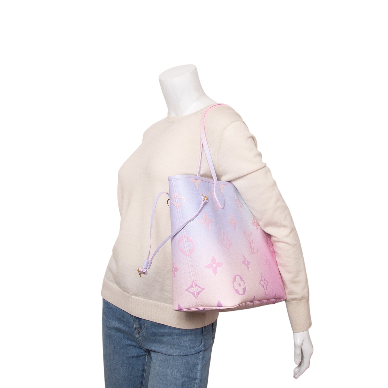 Louis Vuitton 2022 Monogram Sunrise Pastel Giant Spring in The City Neverfull MM w/ Box, Pouch & Receipt