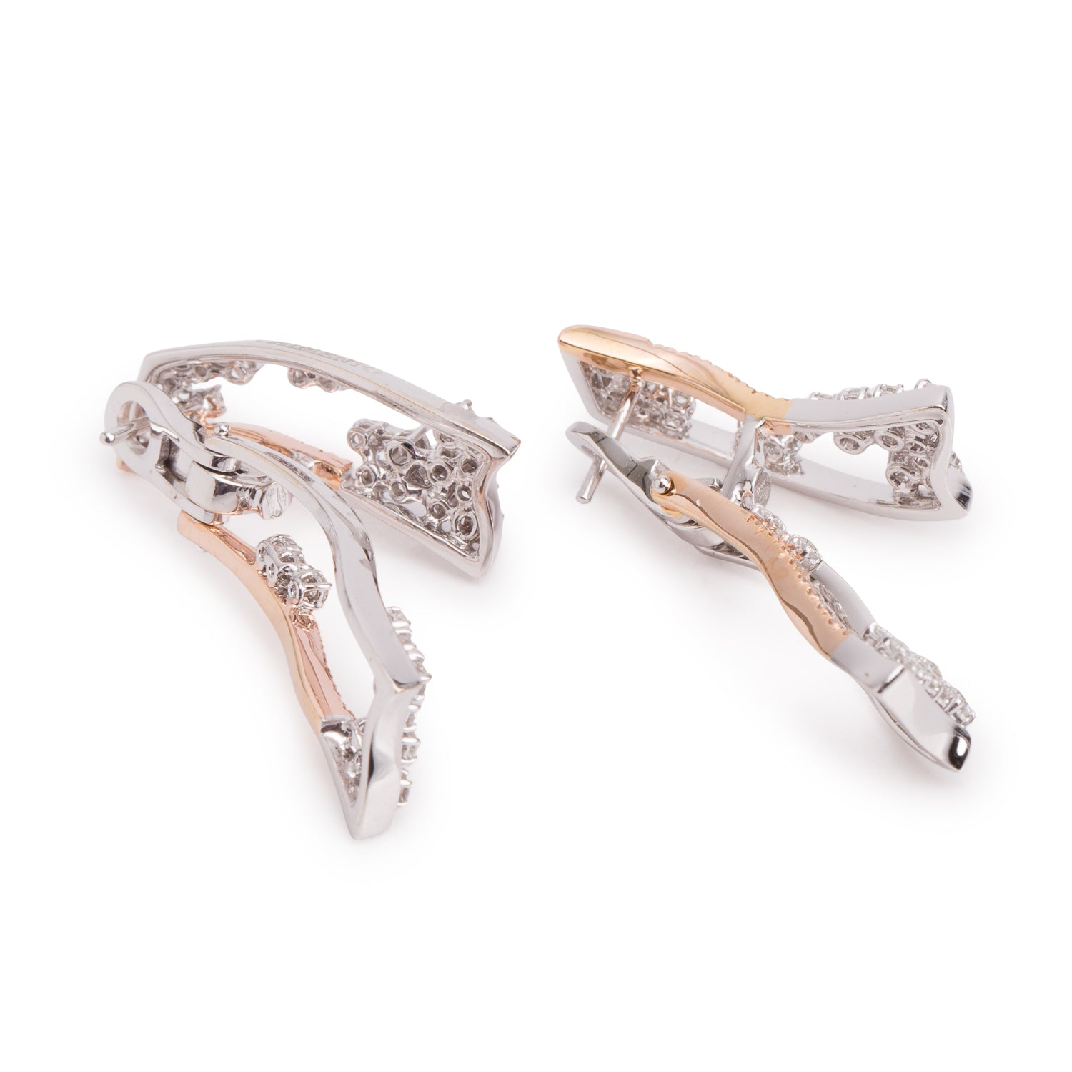Chimento 18k White and Yellow Gold Diamond Drop Earrings