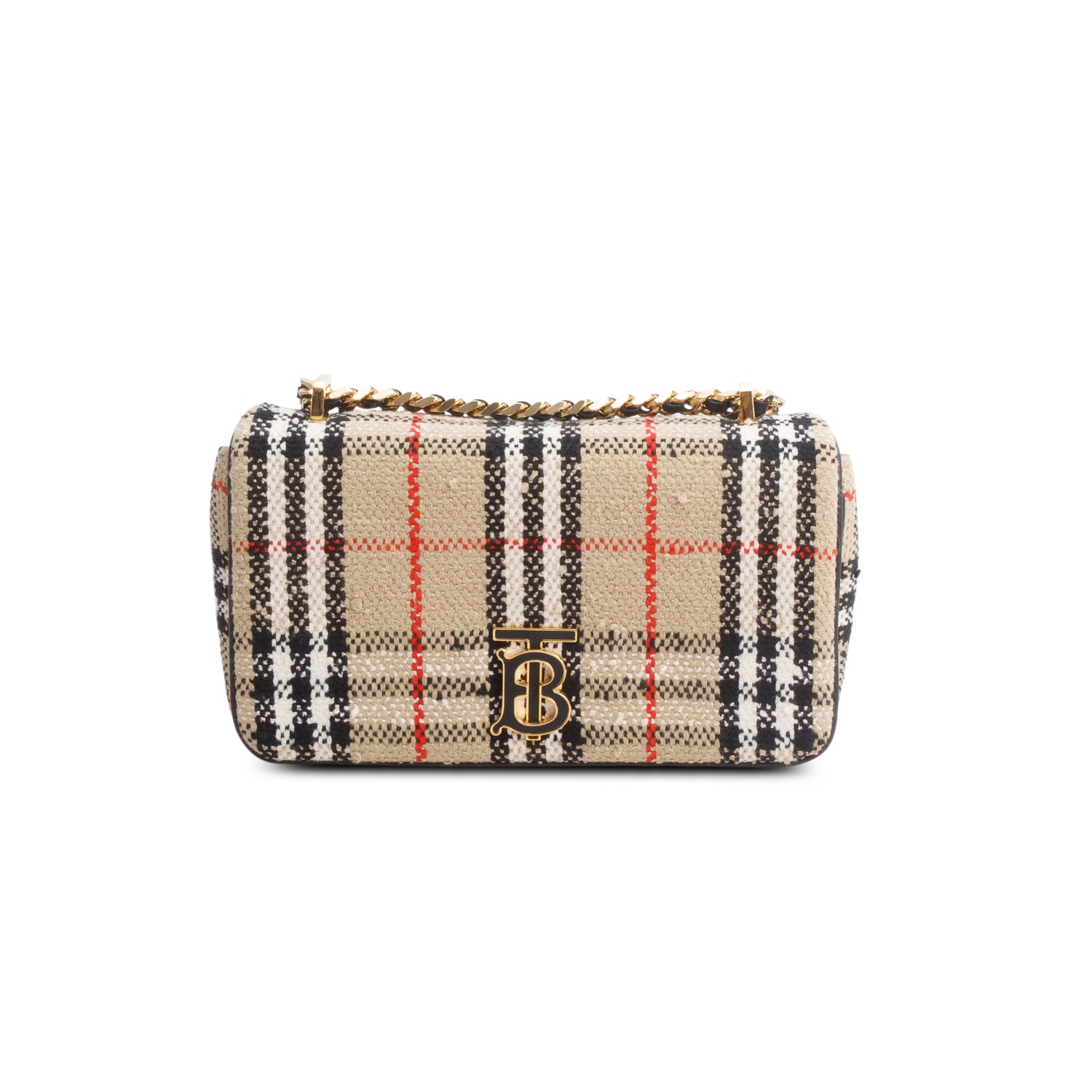 Burberry Archive Beige Tweed Small Lola Shoulder Bag