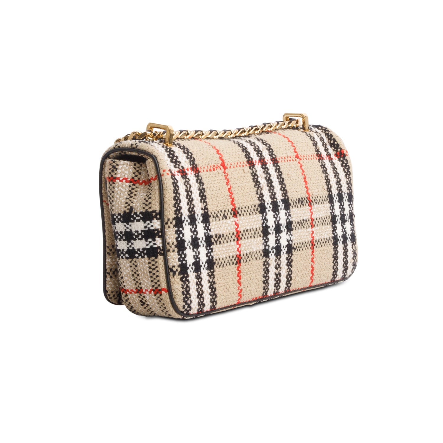 Burberry Archive Beige Tweed Small Lola Shoulder Bag