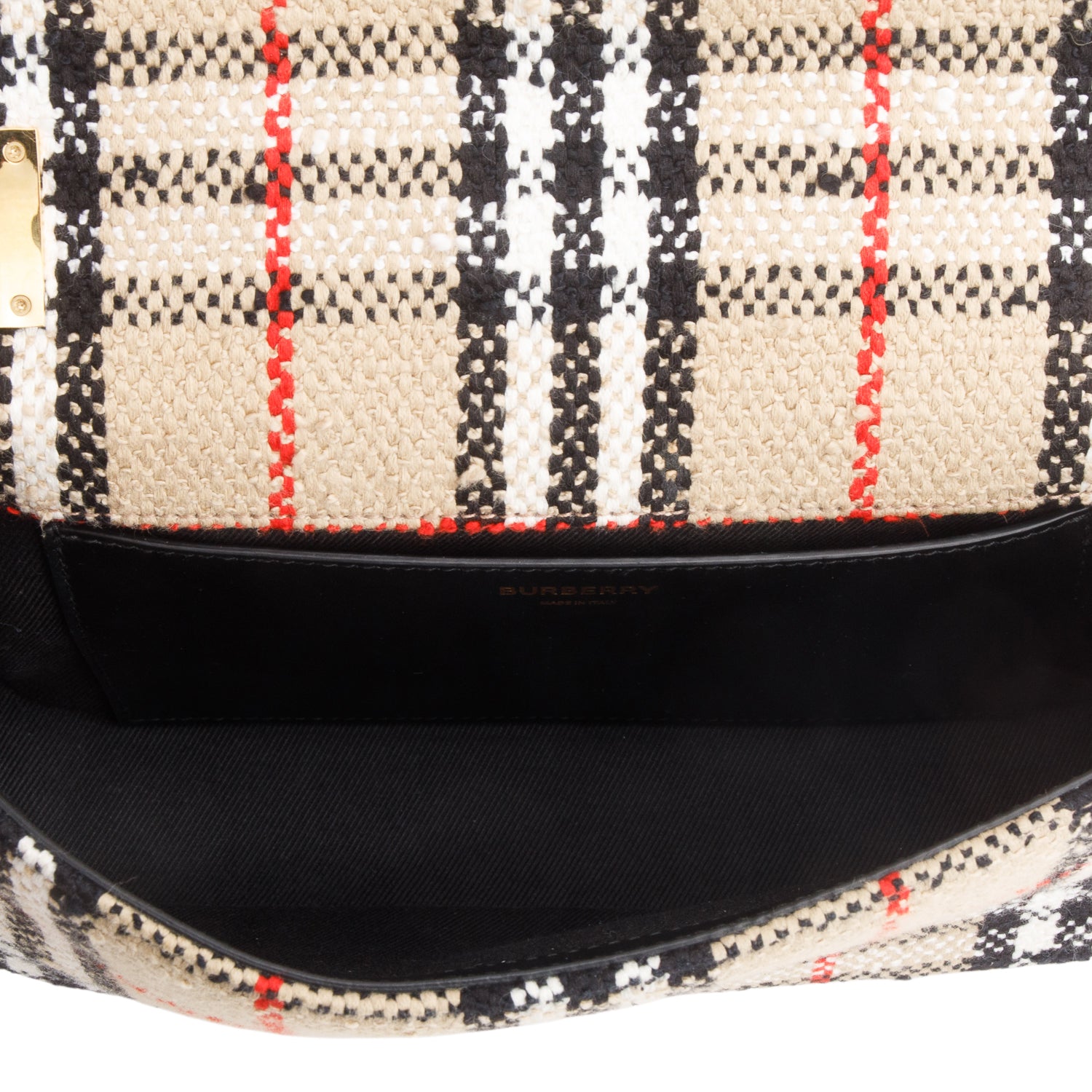 Burberry Archive Beige Tweed Small Lola Shoulder Bag