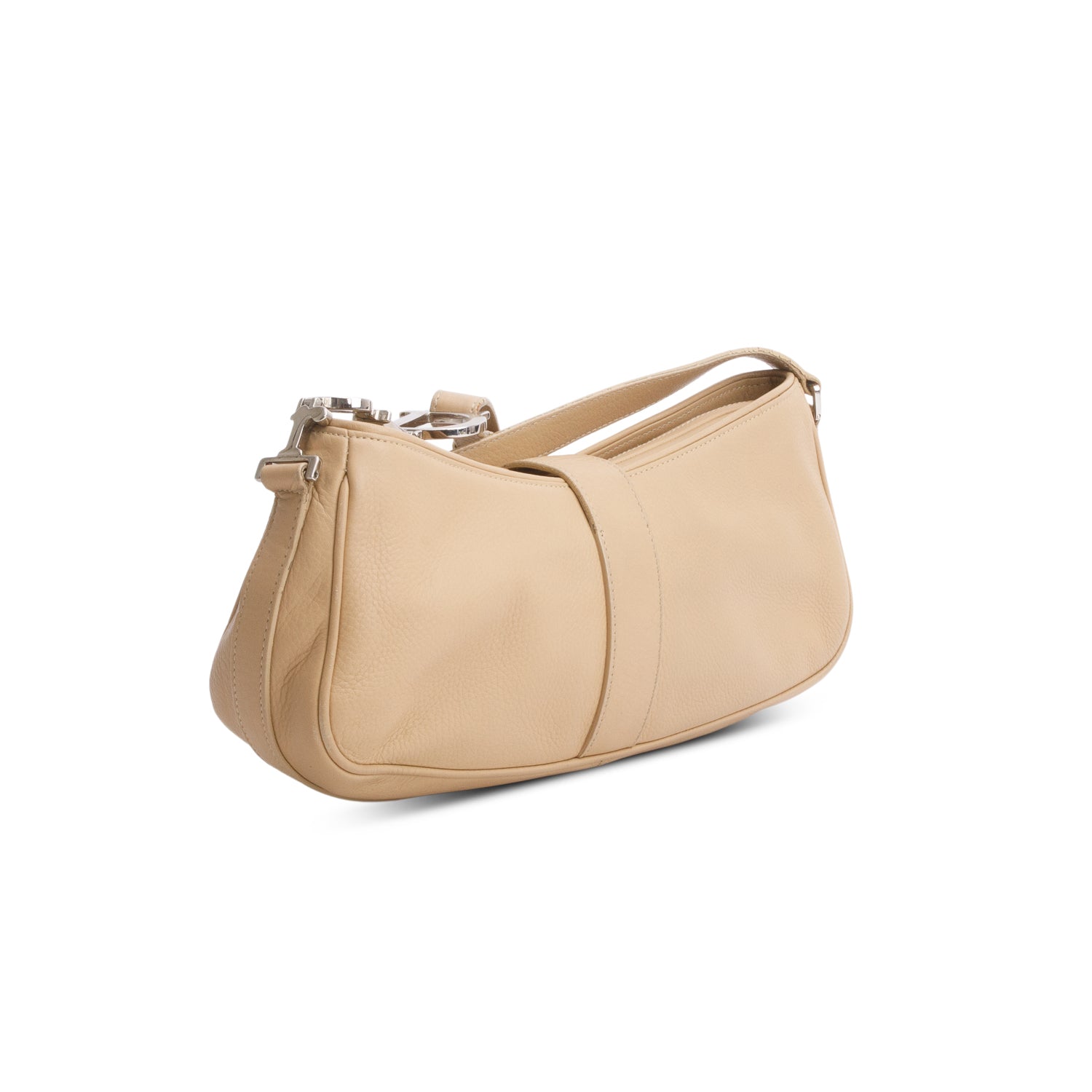 Christian Dior Beige Calfskin Charm Shoulder Bag