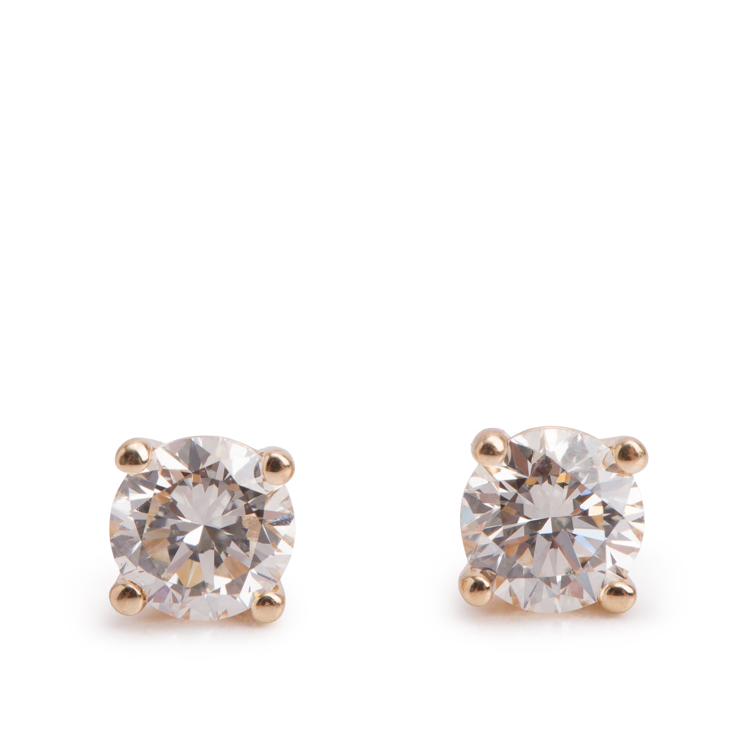 14k Yellow Gold 1.01 tcw. Diamond Stud Earrings
