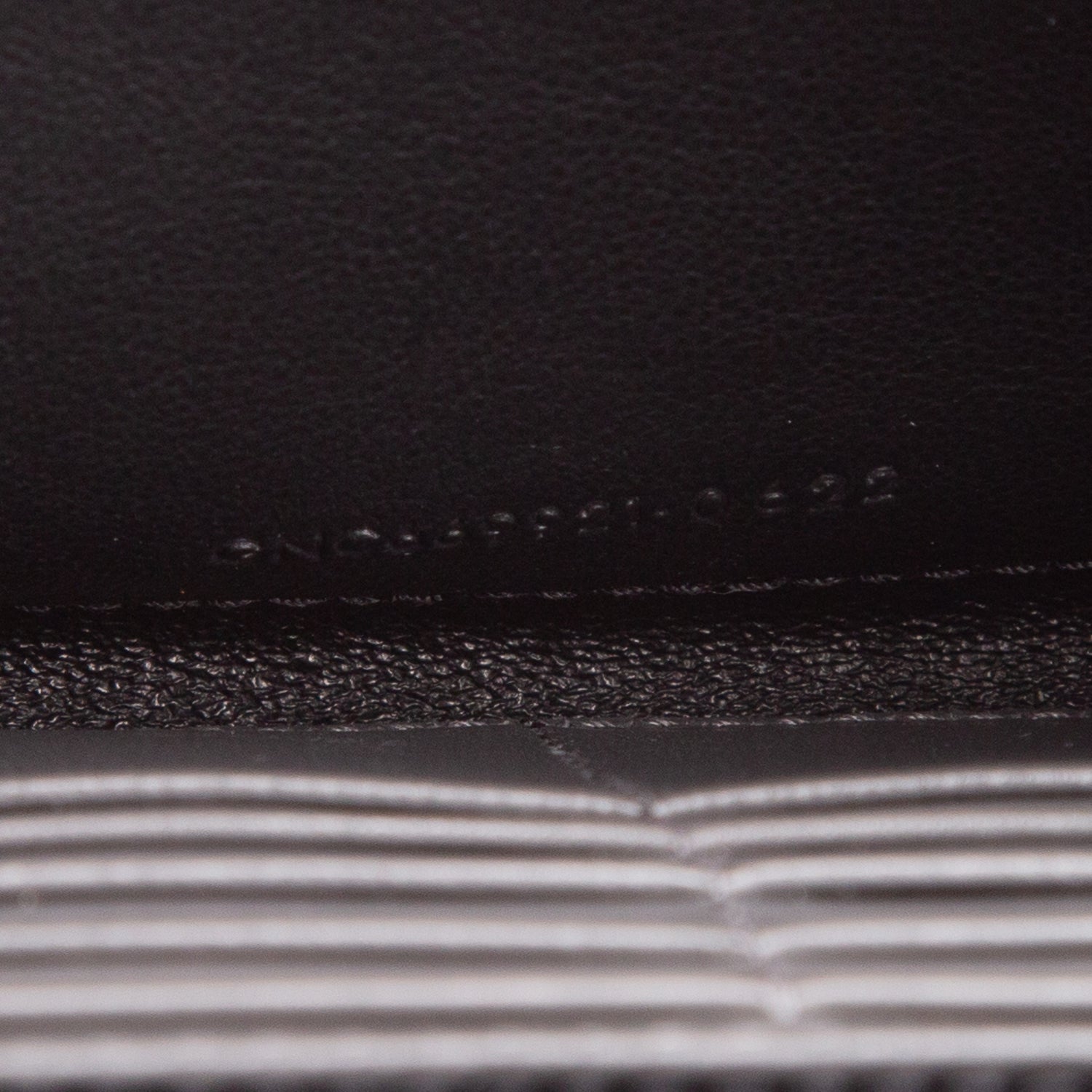 Saint Laurent 2022 Grey Calfskin Leather Cassandre Clutch on Chain w/ Box