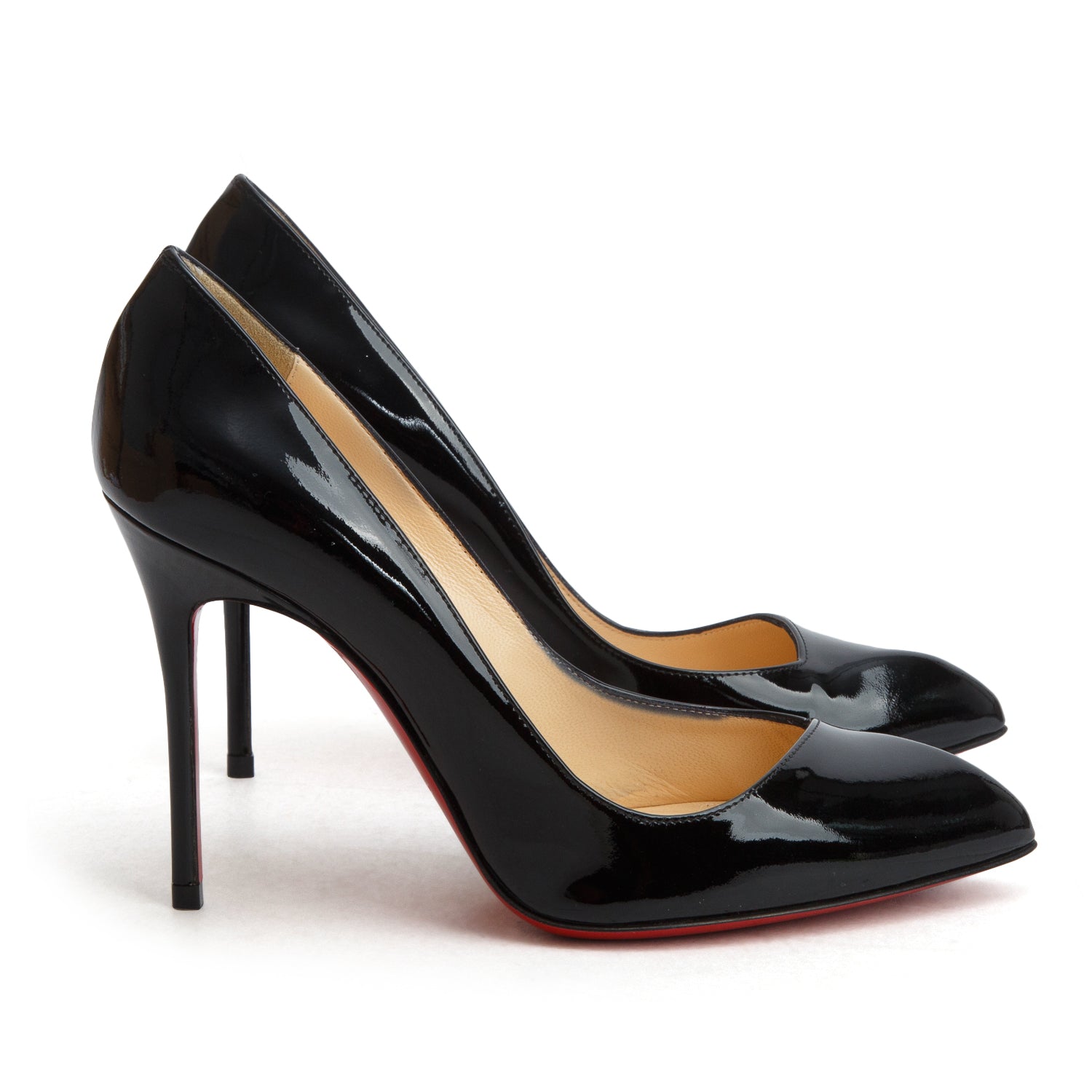 Christian Louboutin Black Patent Corneille 100 Pumps, Size 35.5 w/ Box & Receipt