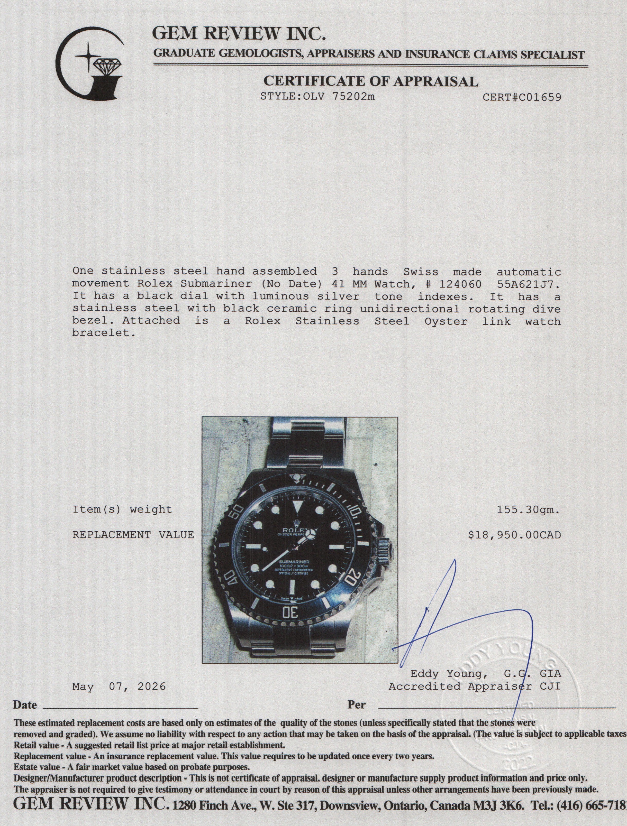 Rolex 2024 Stainless Steel Submariner (No Date) 41 MM Automatic Watch 124060 w/ Box & Papers