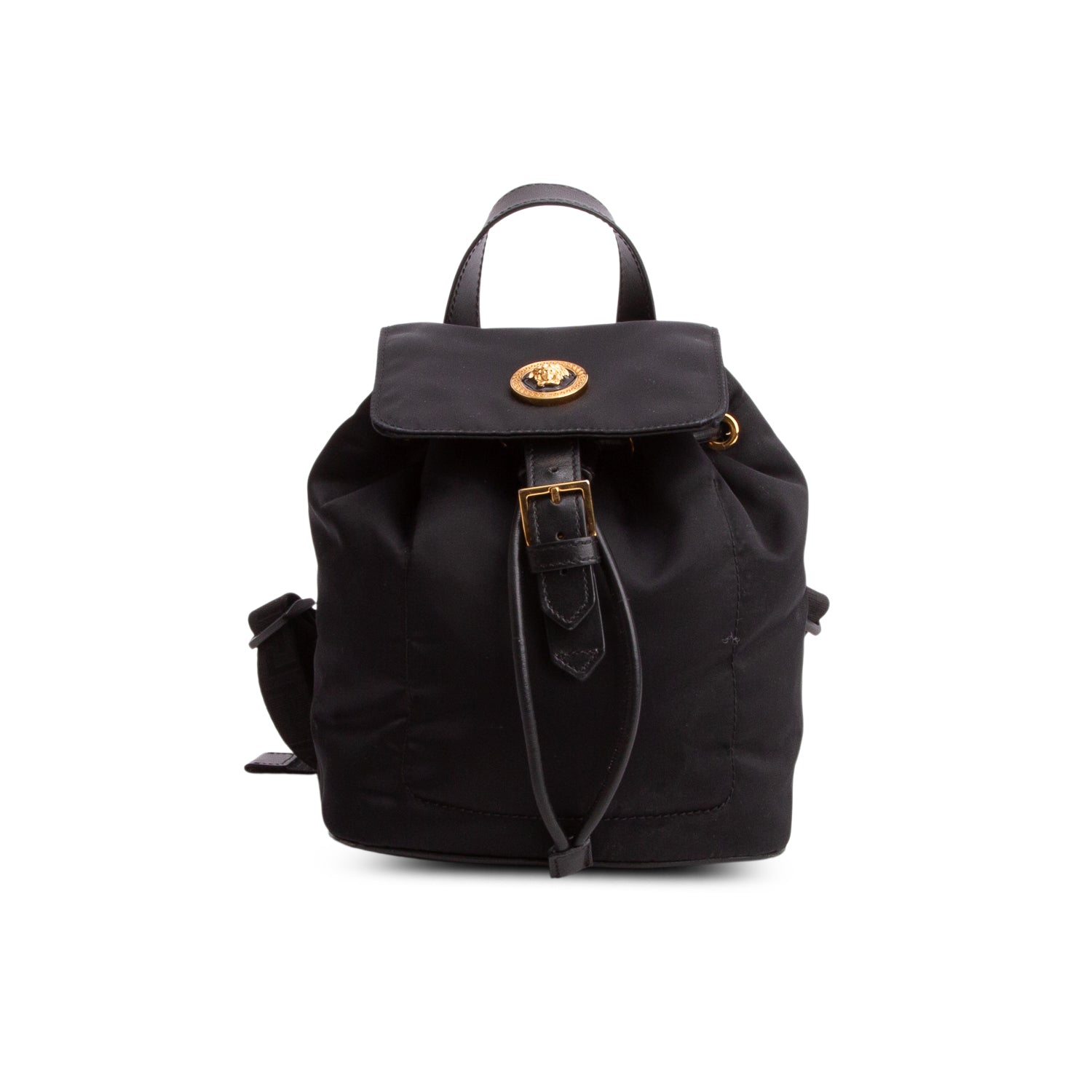 Versace Black Nylon Small Medusa Insignia Backpack