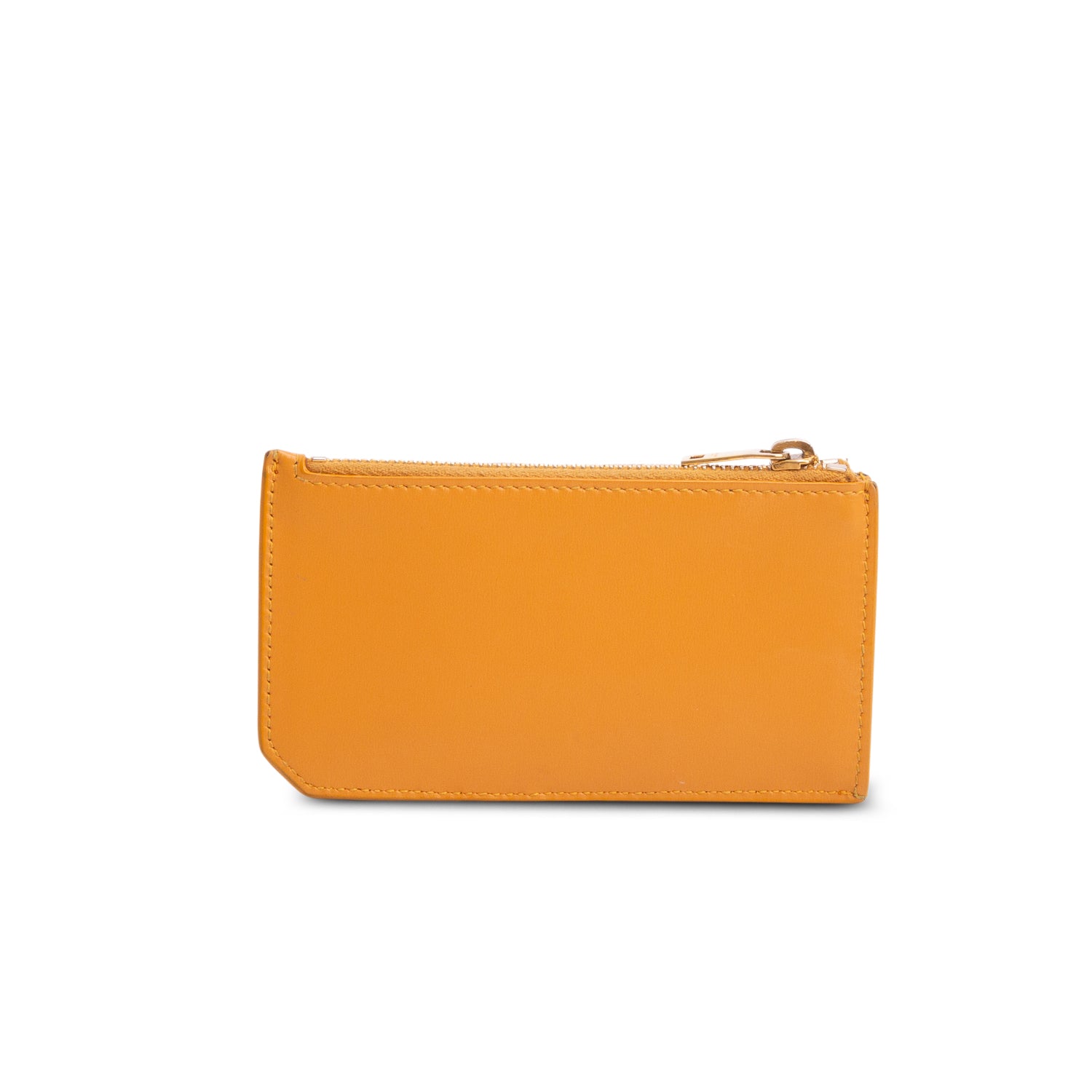 Saint Lauren 2020 Senape Yellow Box Calfskin Cassandre Fragments Flap Card Case w/ Box & Receipt