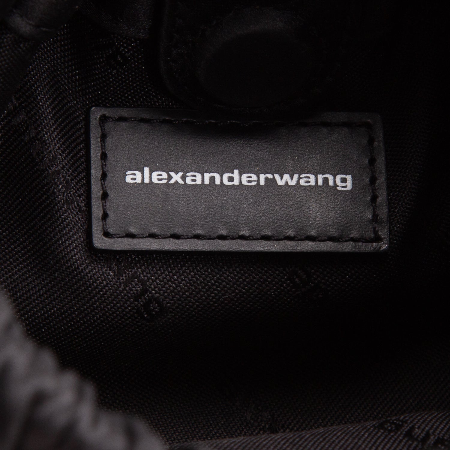 Alexander Wang Black Satin Crystal Mini Crescent Hand Bag