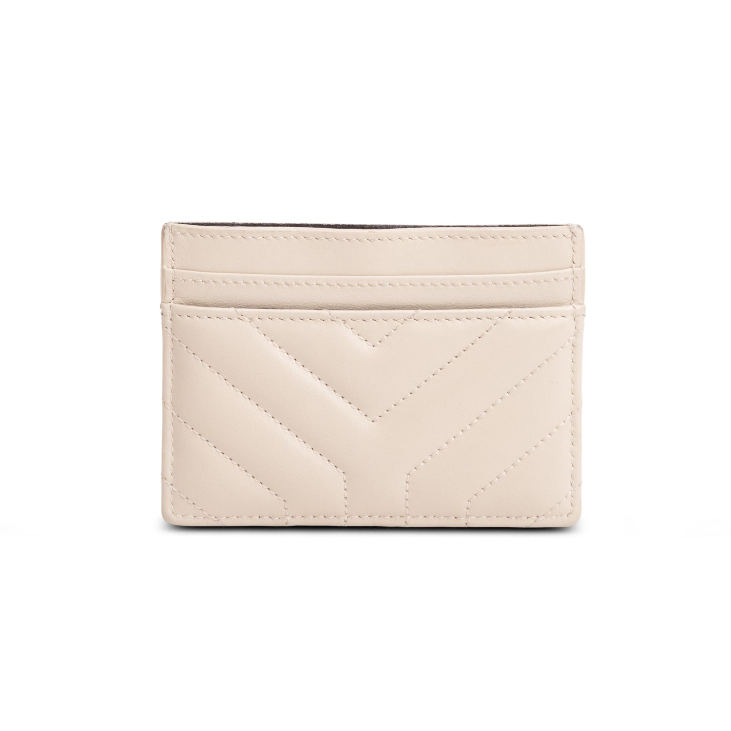 Saint Laurent 2021 Joan Calfskin Leather Y Card Holder w/ Box
