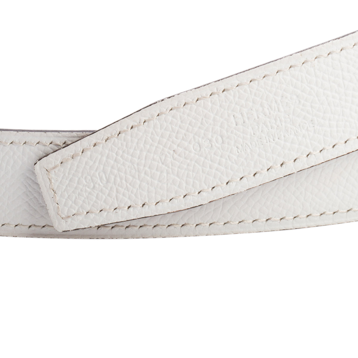 Hermes 2023 Blanc/Gold Swift & Epsom Leather Reversible 24 MM Gold Plated Mini H Belt Kit w/ Box