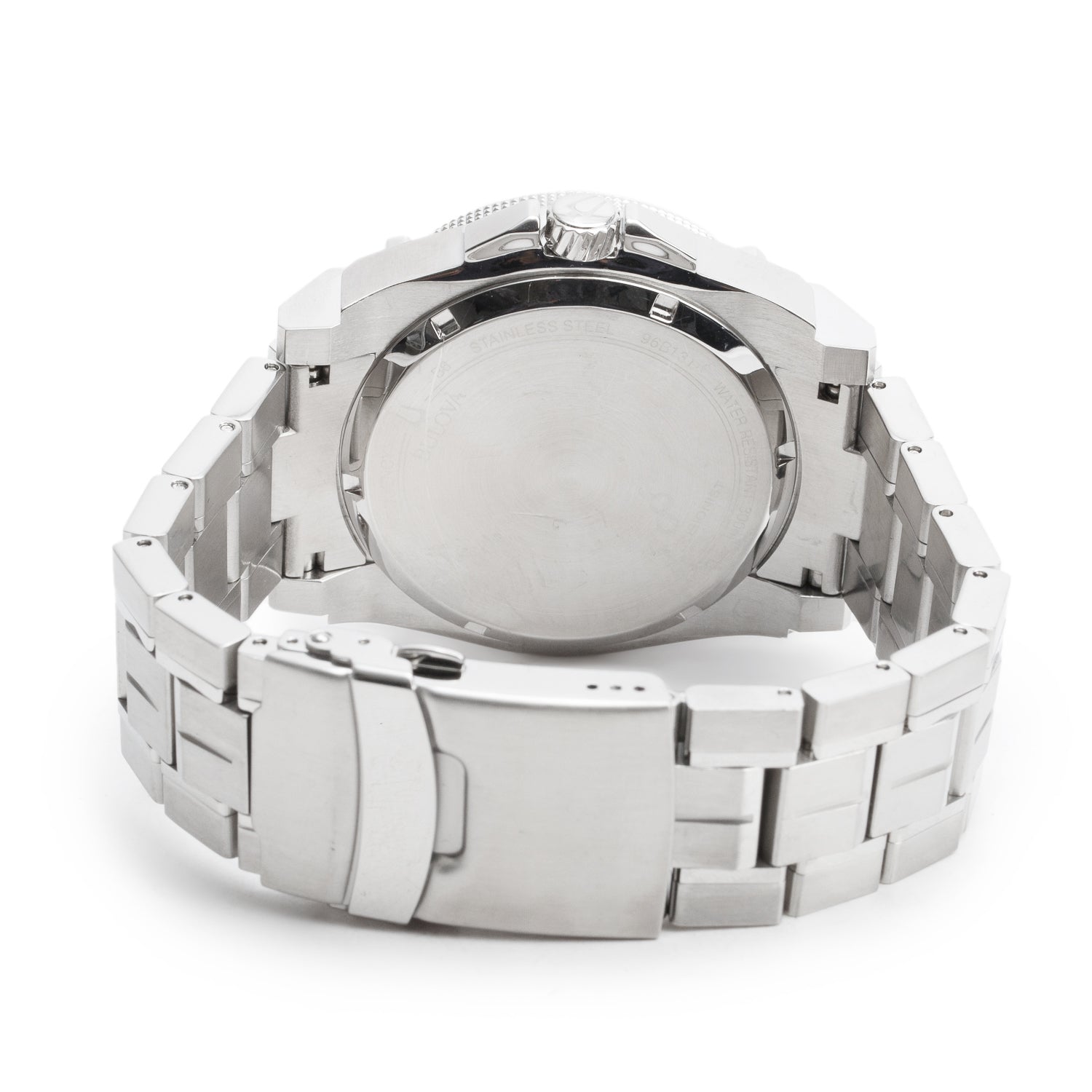 Bulova Stainless Steel Precisionist 46.5 MM Quartz Watch Grey Silver Dial 96B131 w/ Box