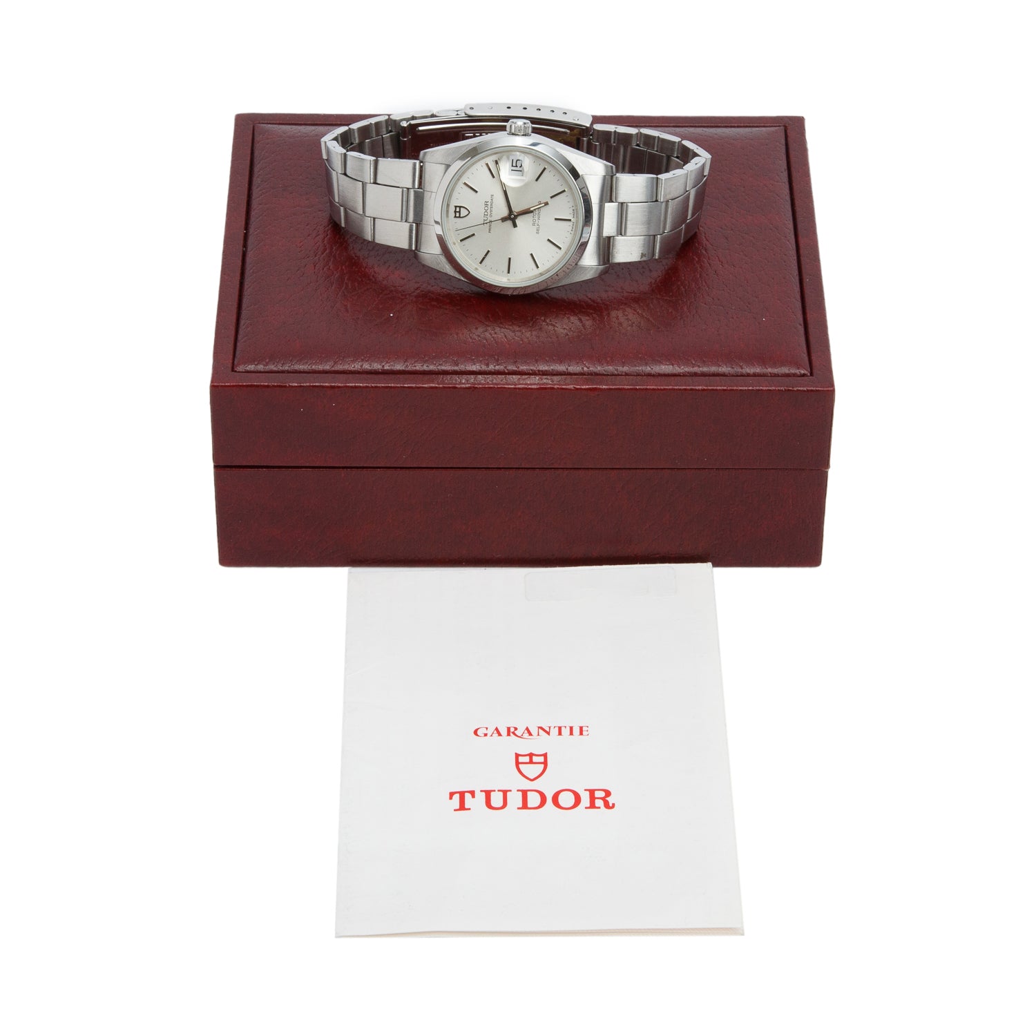 Tudor Stainless Steel Prince OysterDate 34 MM Automatic Watch Silver Dial 7400 w/ Box & Papers