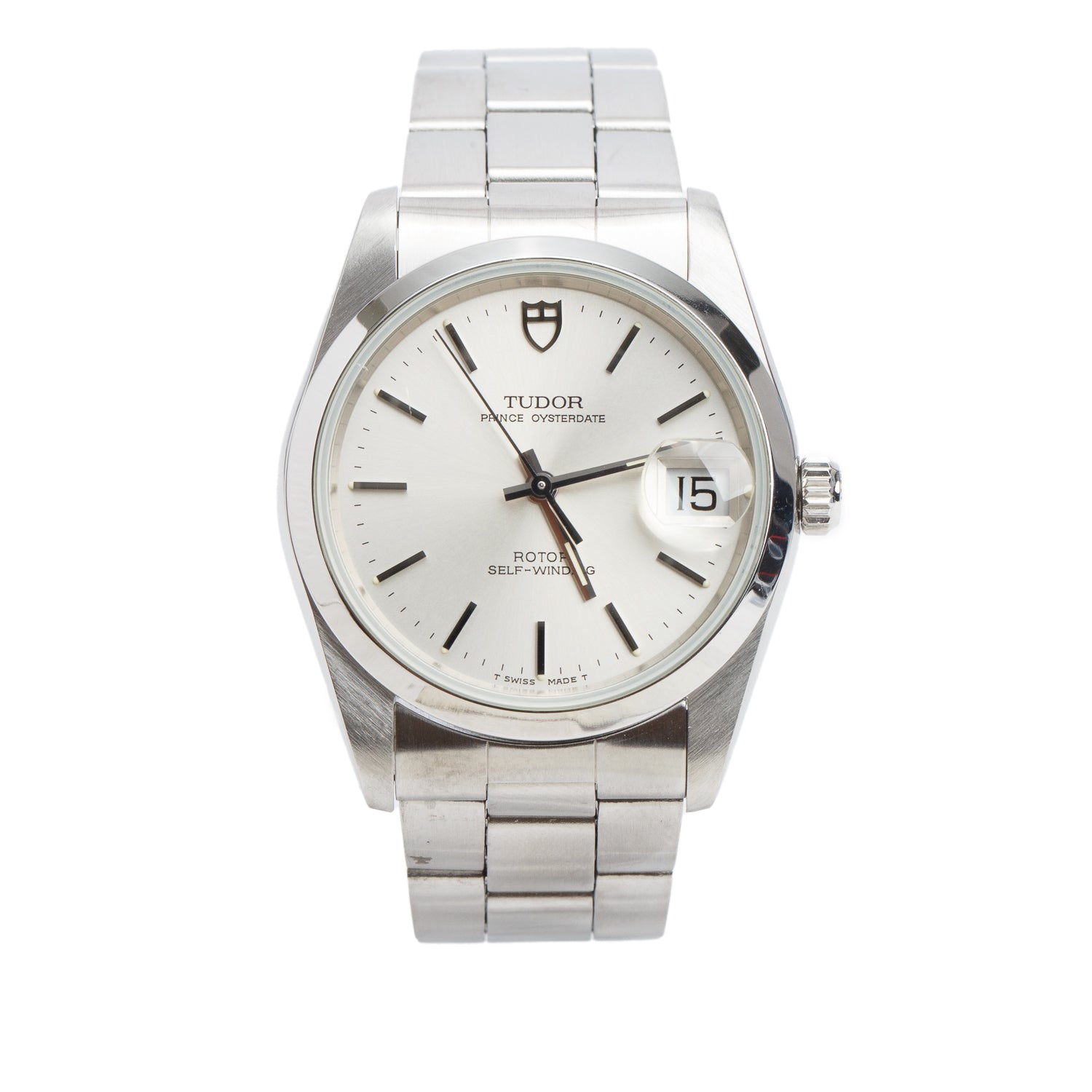 Tudor Stainless Steel Prince OysterDate 34 MM Automatic Watch Silver Dial 7400 w/ Box & Papers