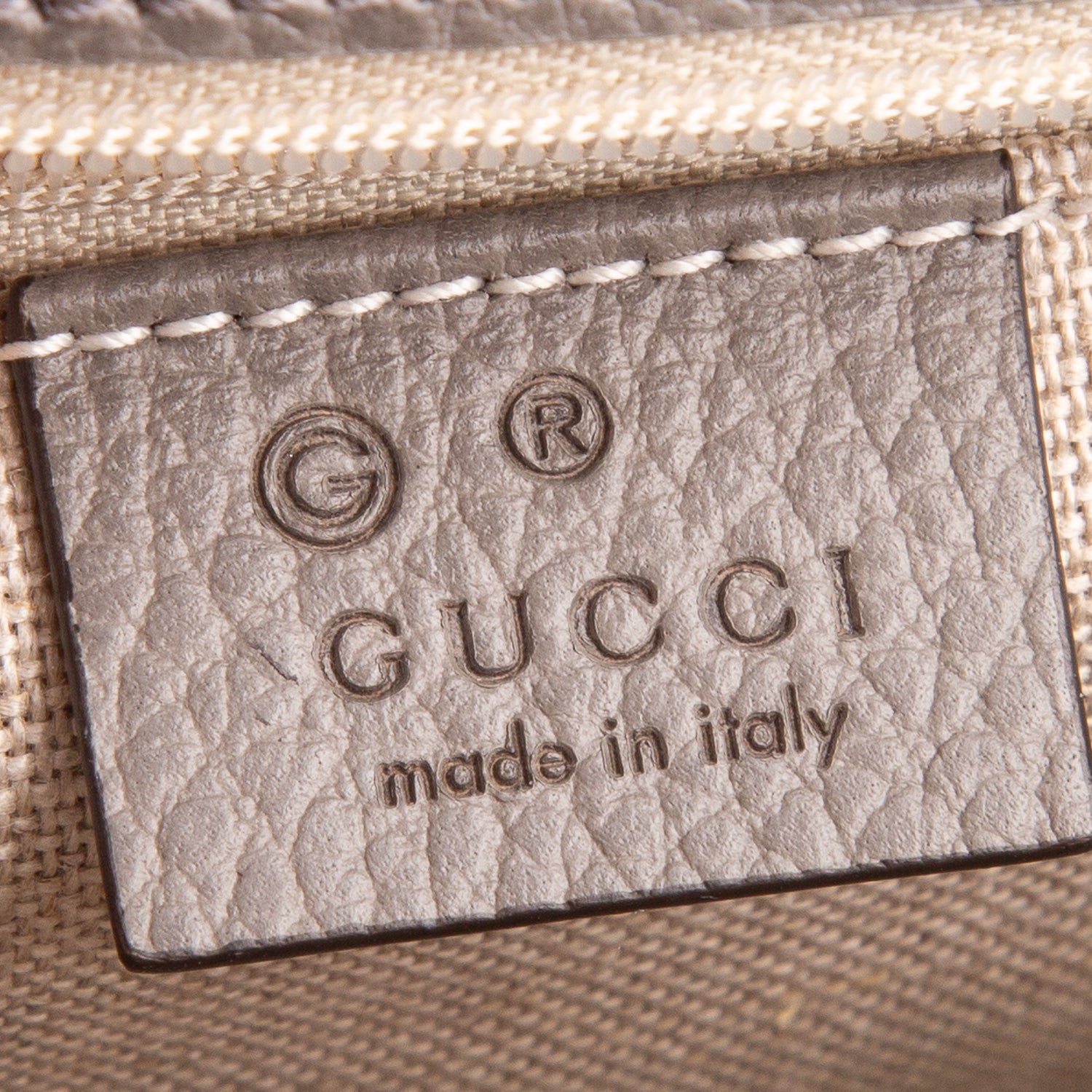 Gucci Grey Calfskin Leather Medium Dollar Interlocking GG Shoulder Bag w/ Box