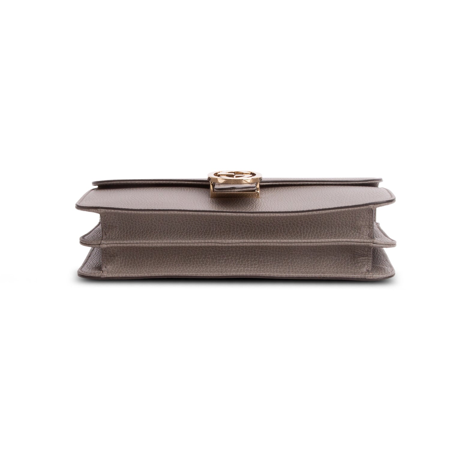 Gucci Grey Calfskin Leather Medium Dollar Interlocking GG Shoulder Bag w/ Box