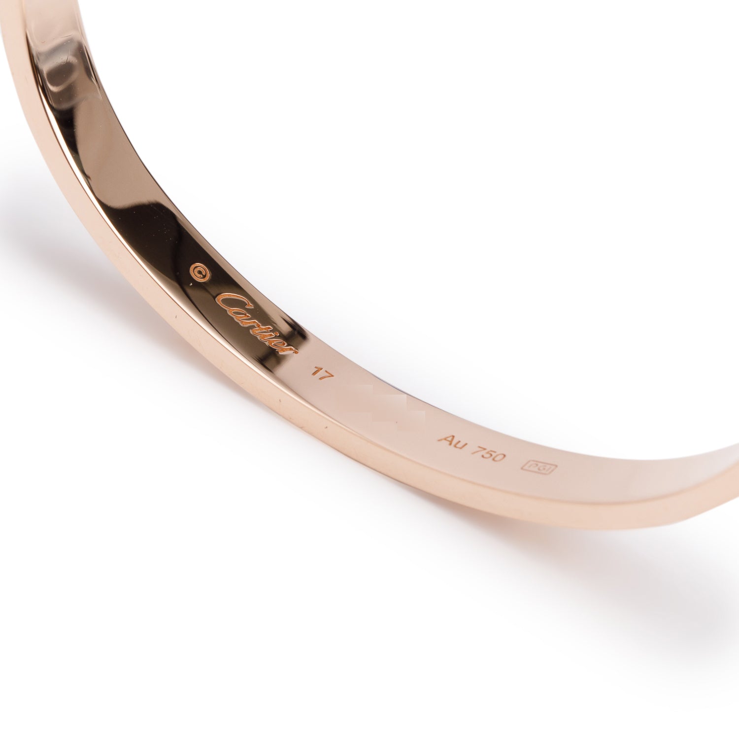 Cartier 18k Rose Gold Love Bracelet, Classic Model, Size 17