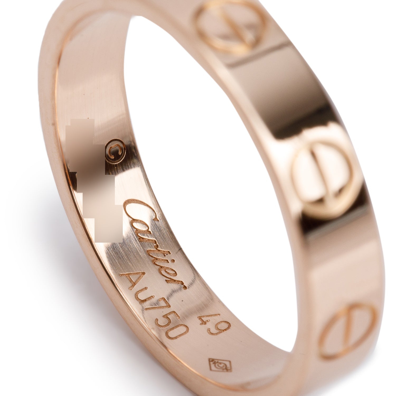 Cartier 18k Rose Gold 3.6 mm Love Wedding Band Ring, Size 49 4.75
