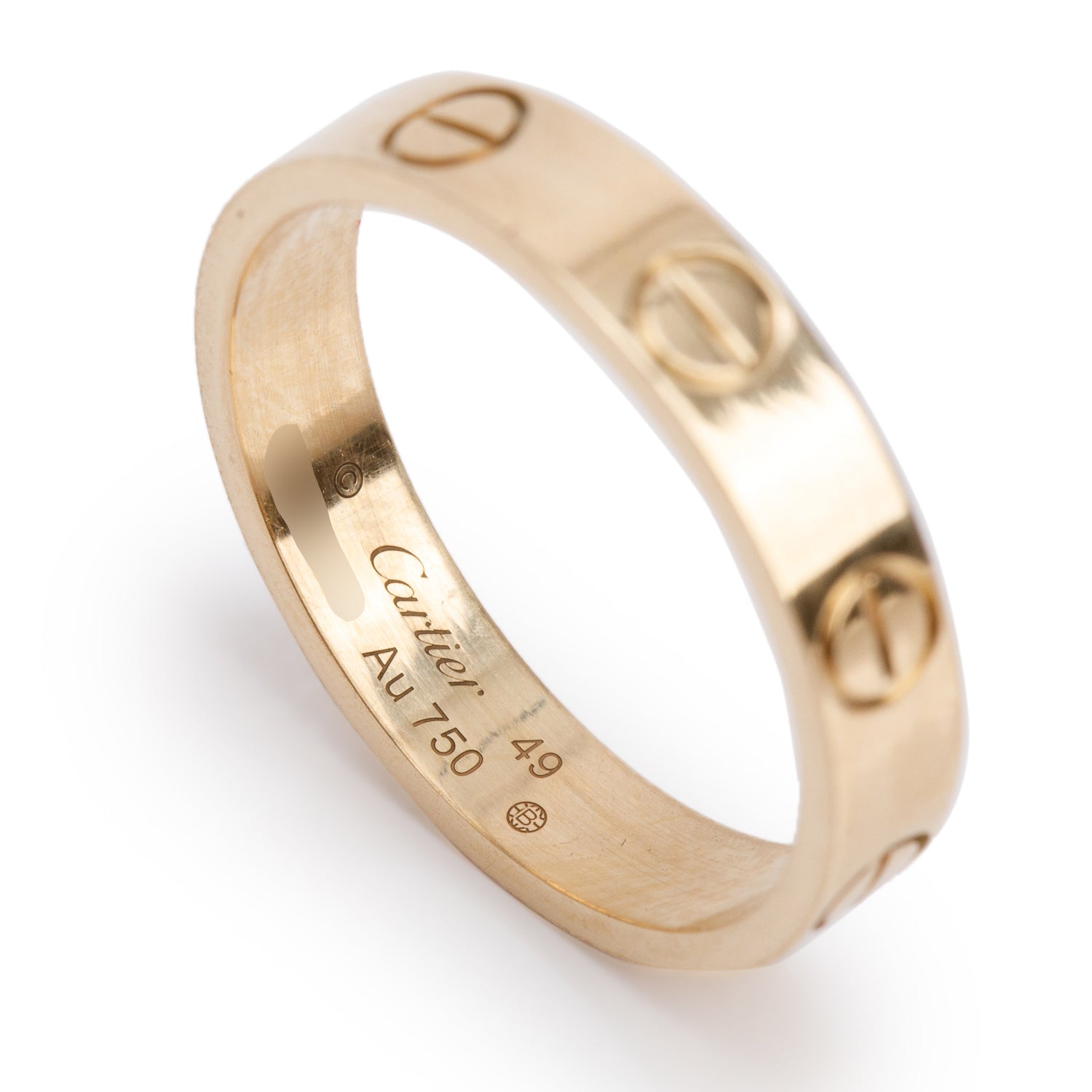 Cartier 18k Yellow Gold 3.6 mm Love Wedding Band Ring, Size 49 4.75