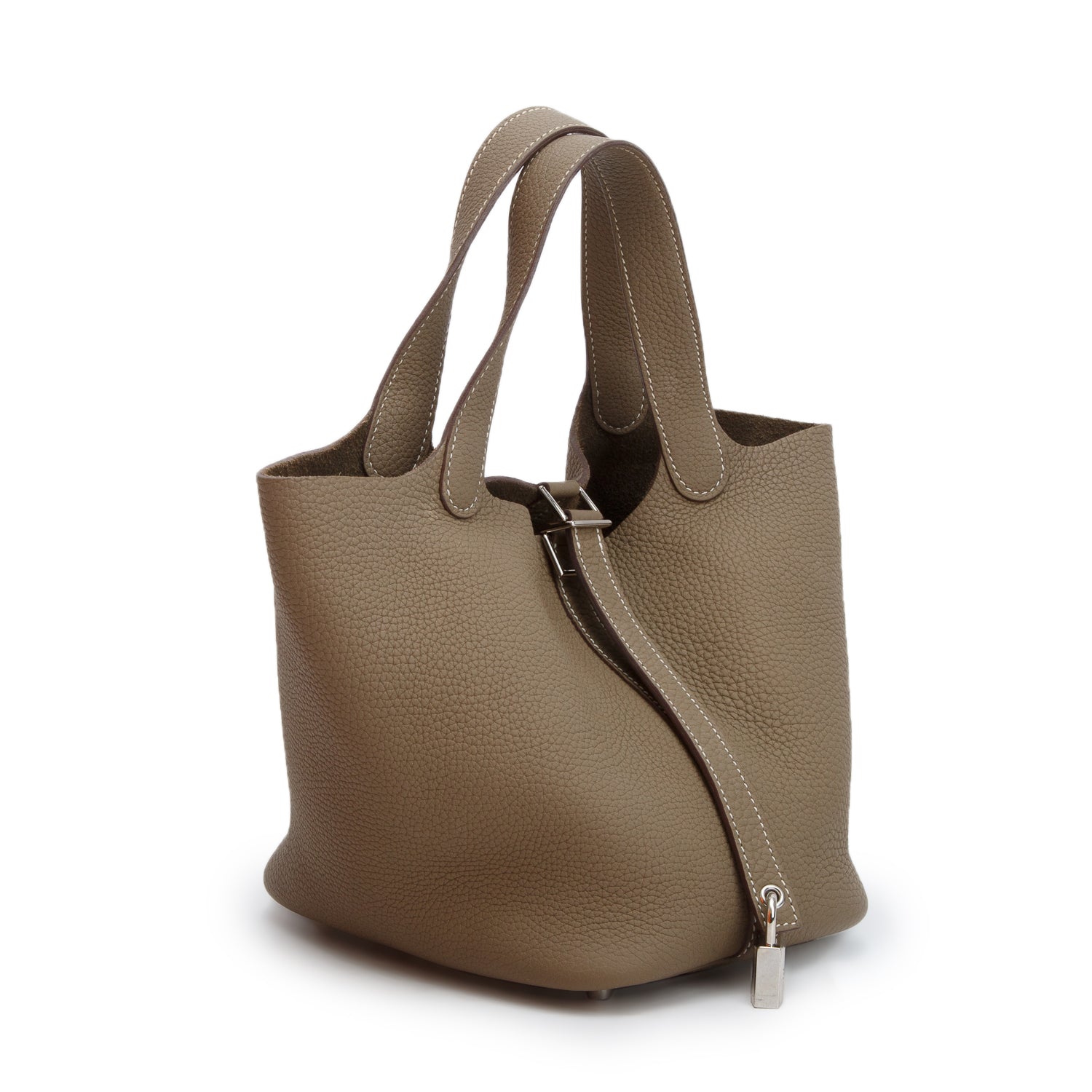 Hermes 2023 Etoupe Taurillon Clemence Picotin Lock 18 w/ Box & Receipt