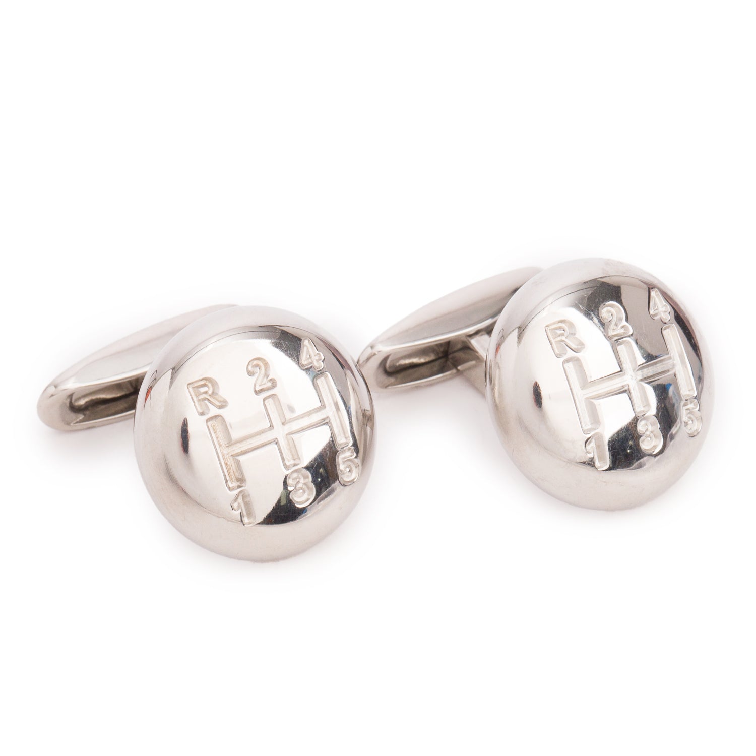 Chopard Palladium Plated Shift Knob Round Cufflinks