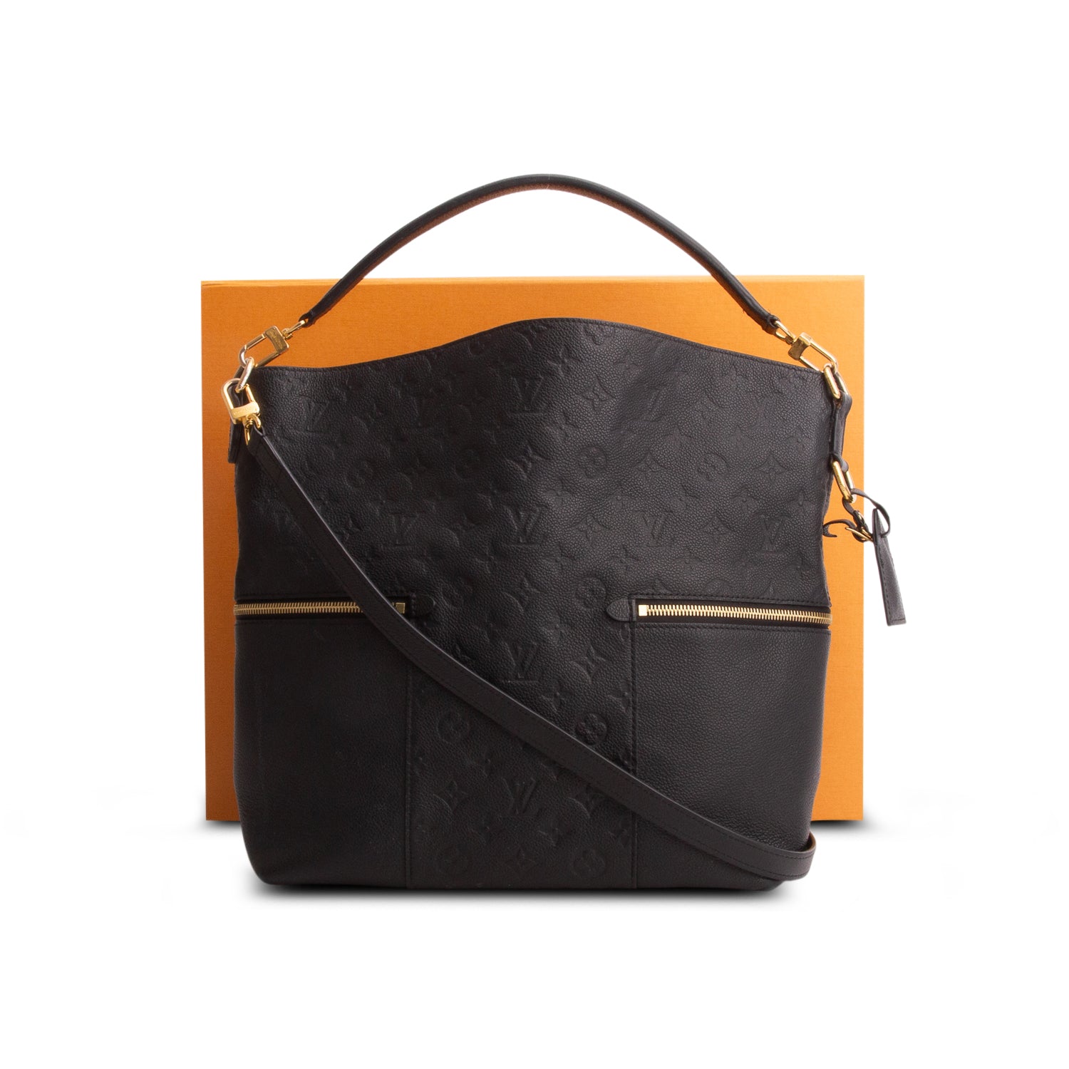 Louis Vuitton Black Monogram Empreinte Leather Melie w/ Strap, Box & Receipt