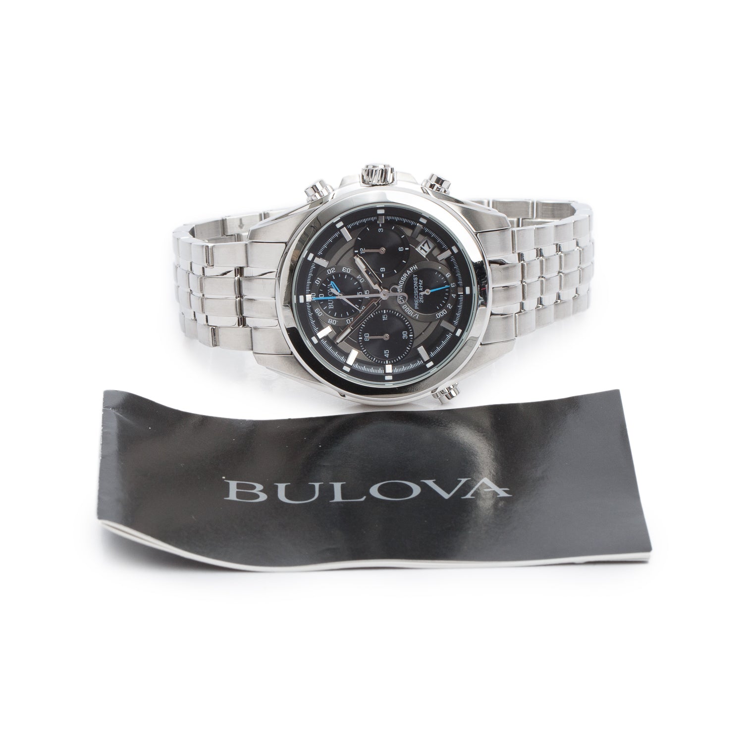 Bulova Stainless Steel Precisionist 45 MM Chronograph Quartz Watch 96B260