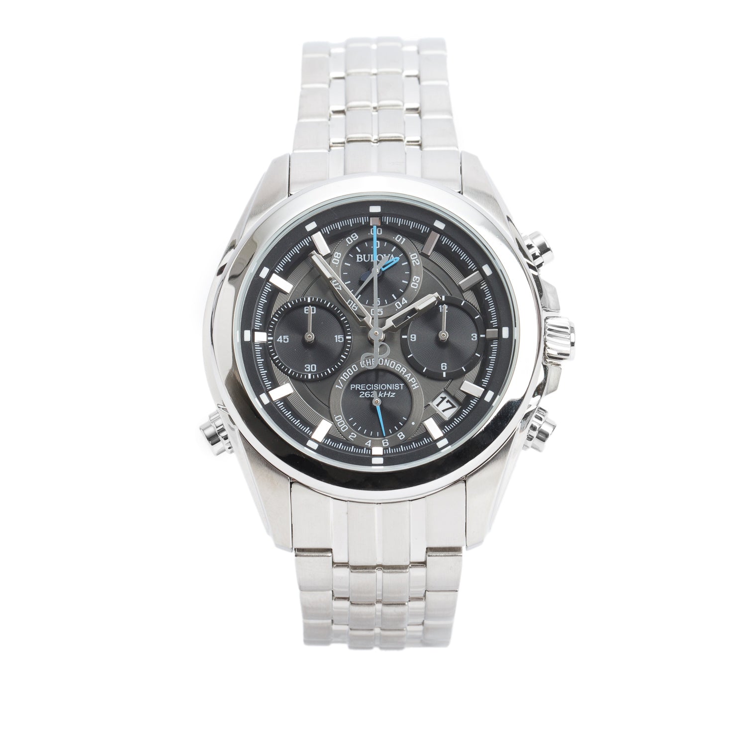 Bulova Stainless Steel Precisionist 45 MM Chronograph Quartz Watch 96B260