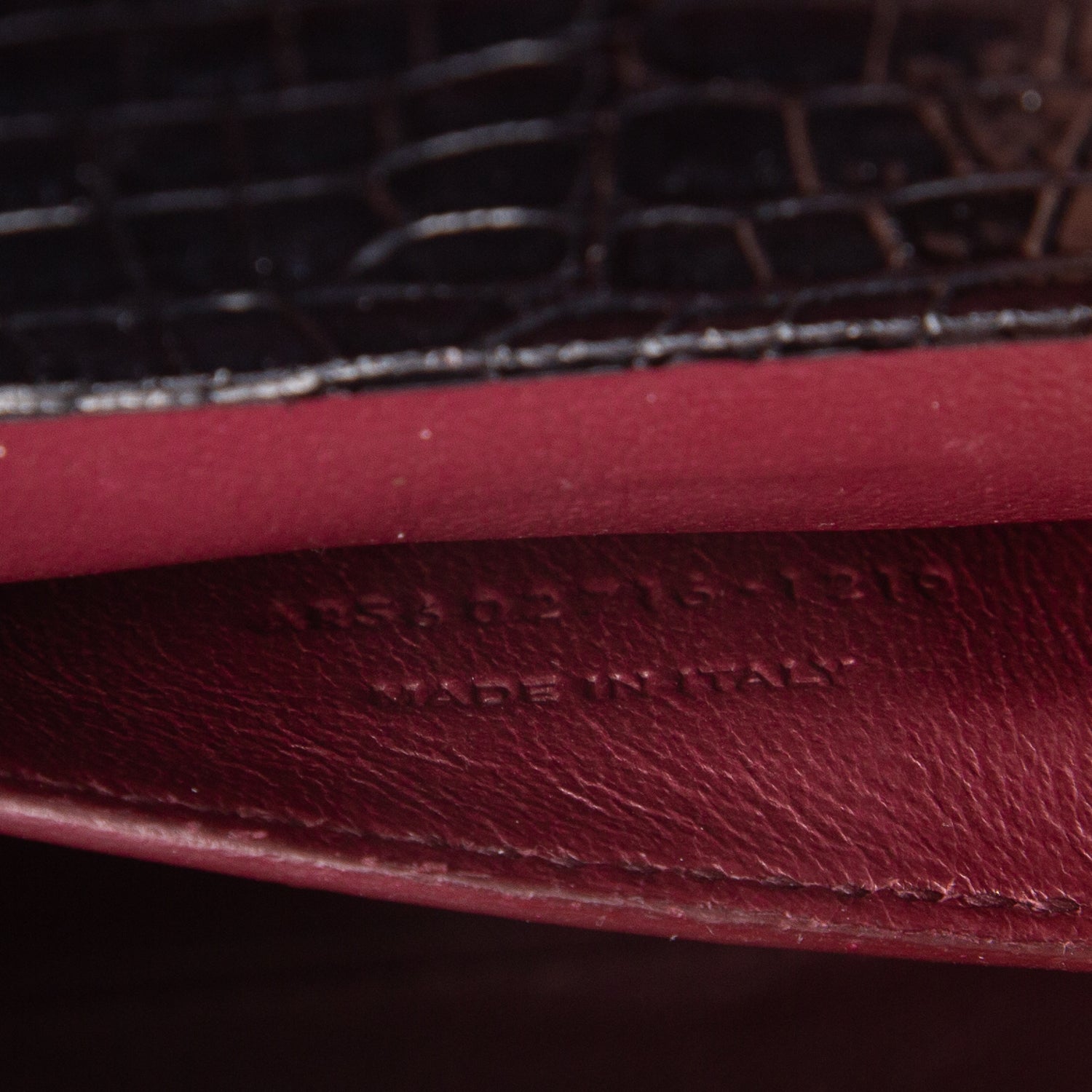 Saint Laurent Black Croc-Embossed Leather Cassandra Mini Top Handle Bag