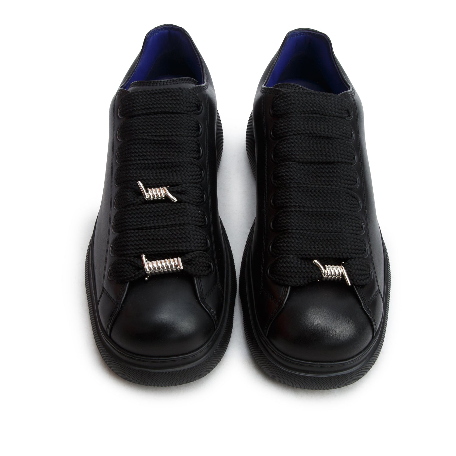 Burberry Black Leather Ranger Trainer Sneakers, Size 42 w/ Box