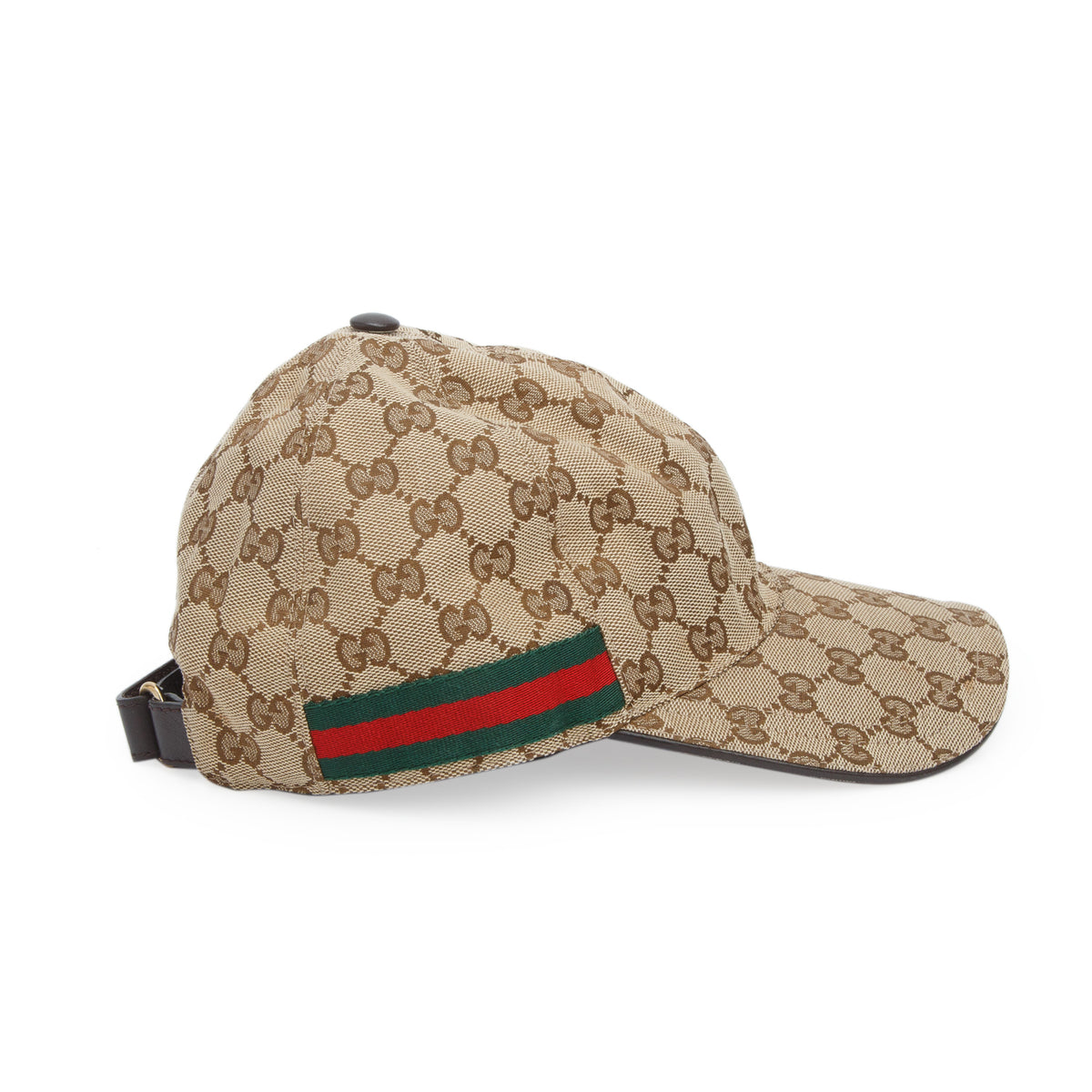 Gucci Beige Monogram Web Baseball Hat, Size S 57