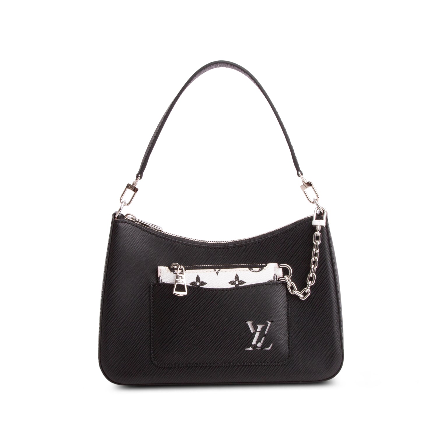 Louis Vuitton Black Epi Leather Marelle Quartz Bag w/ Straps & Zip Pouch