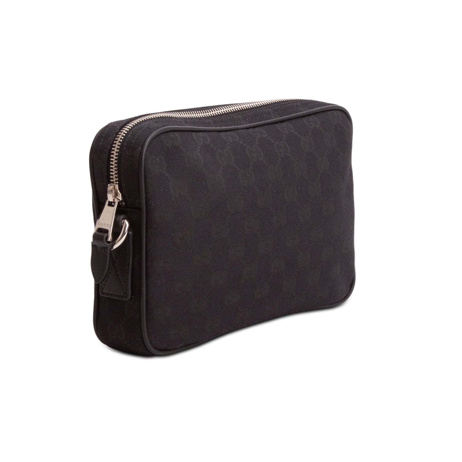 Gucci Black GG Canvas Small Crossbody Bag w/ Straps & Box