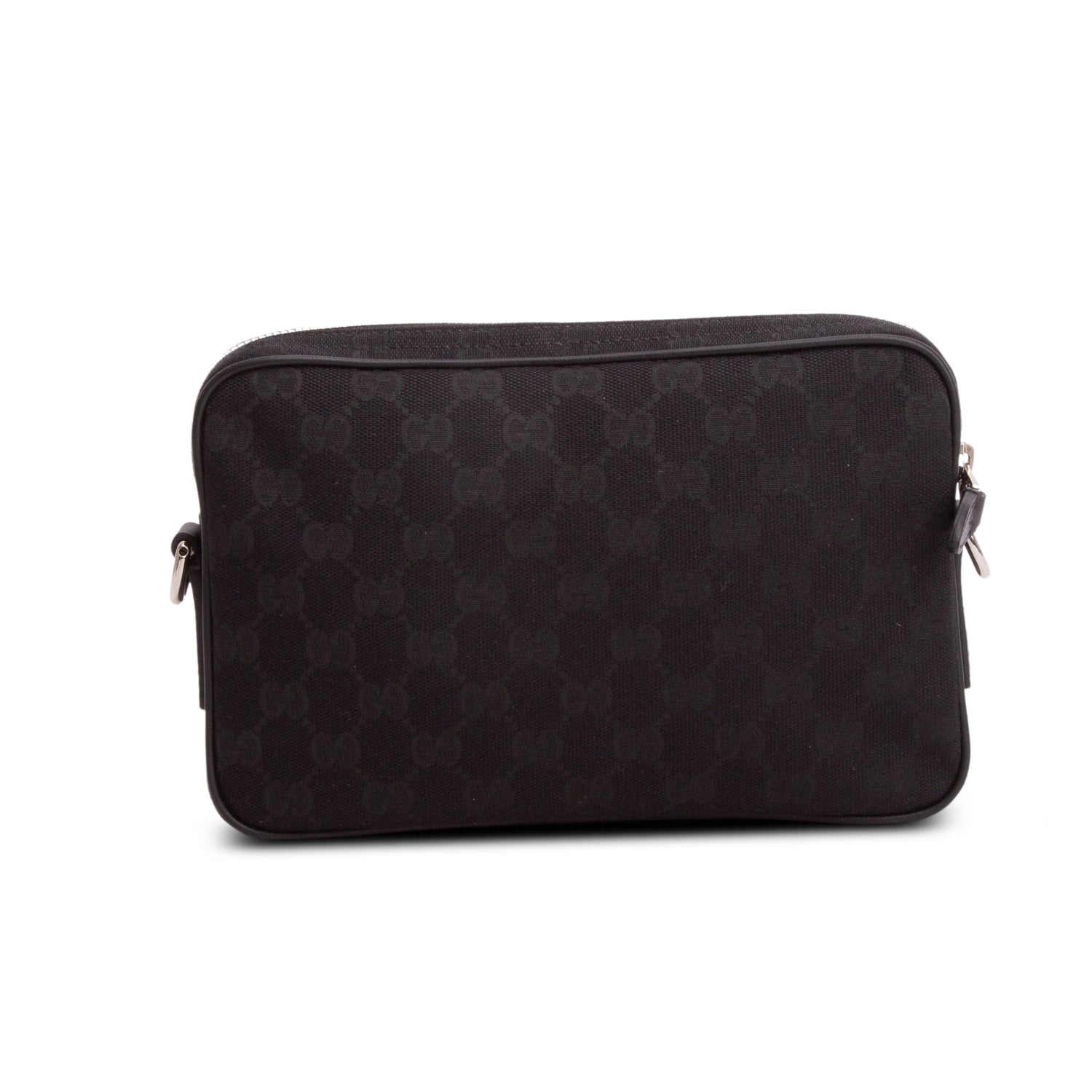 Gucci Black GG Canvas Small Crossbody Bag w/ Straps & Box