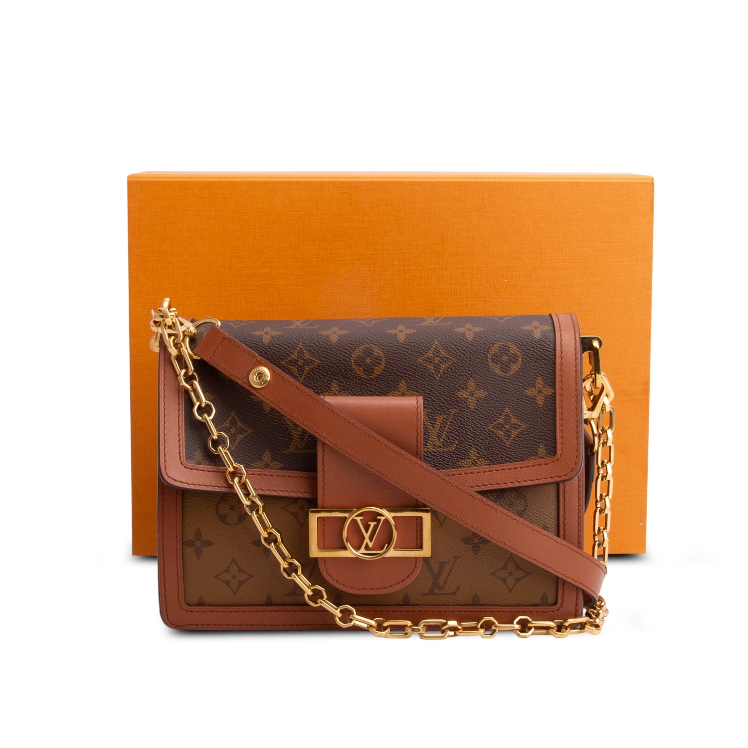 Louis Vuitton Monogram Reverse Dauphine MM w/ Box & Straps